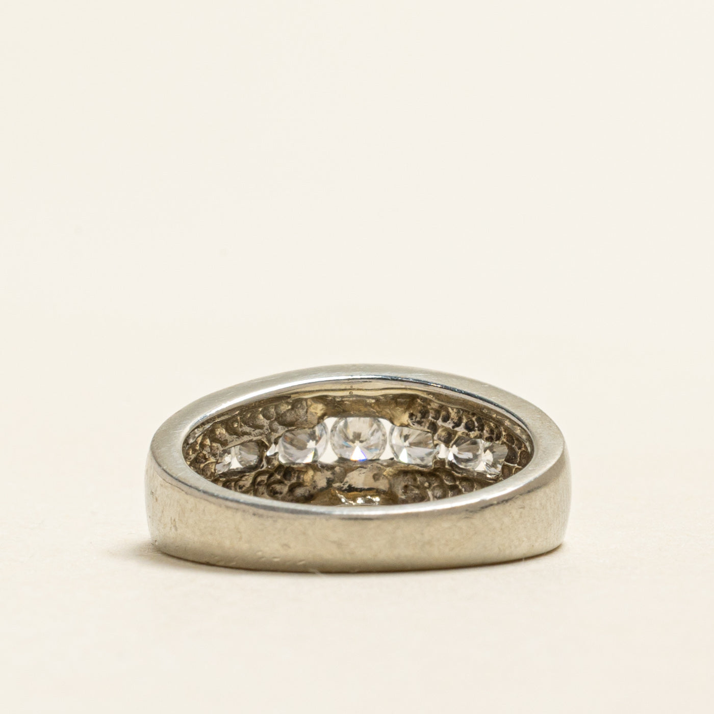 19k Semi Eternity Channel Set Diamond Grooved Band | 0.36ctw | SZ 5