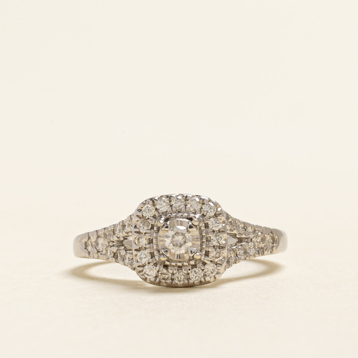 White Gold Diamond Halo Ring | 0.30ctw | SZ 6.25