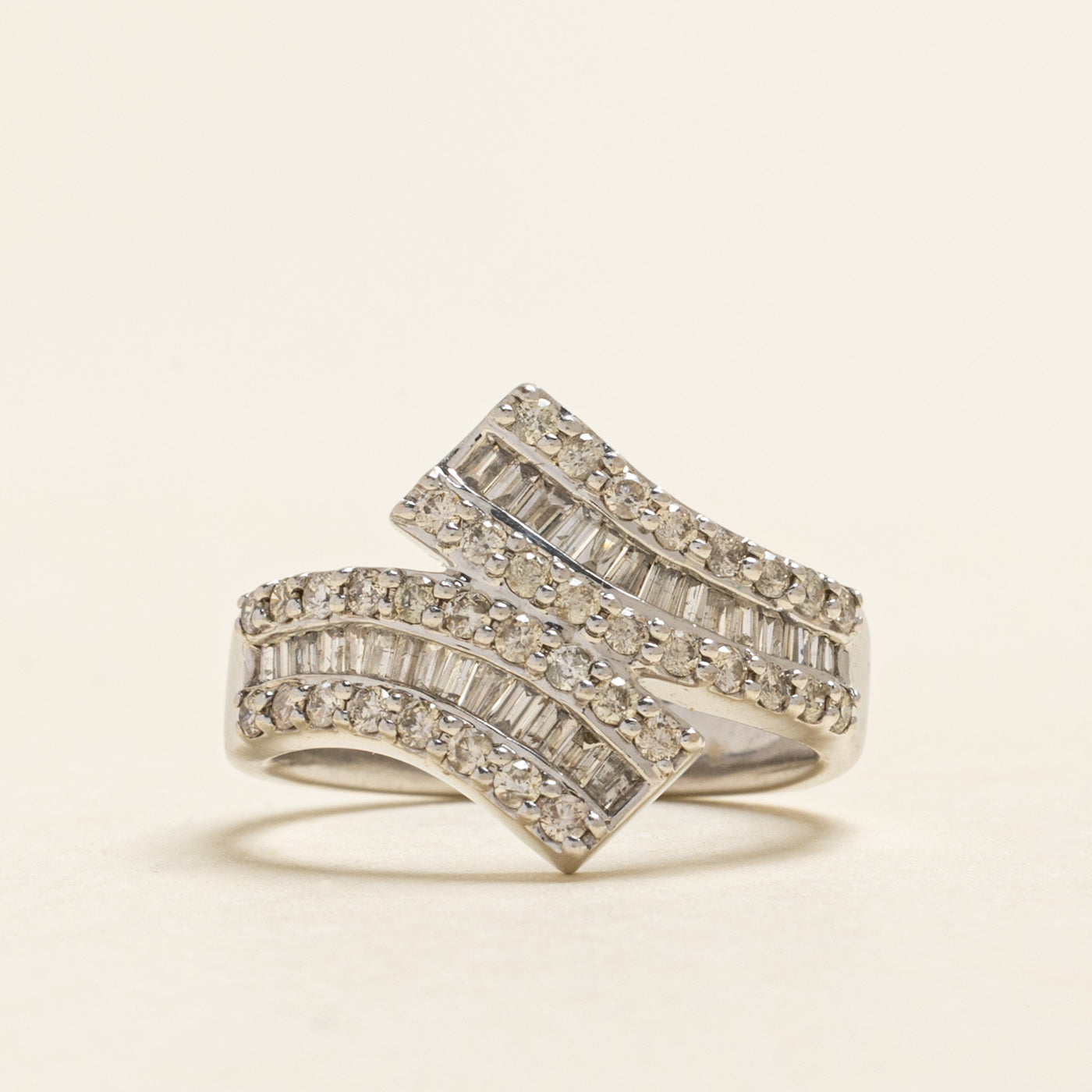 Multi Row Diamond Bypass Ring | 0.60ctw | SZ 5