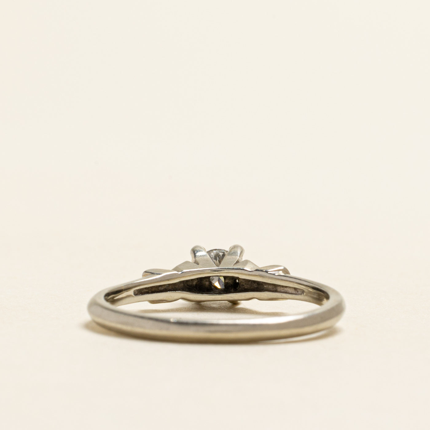 18k Solitaire High Set Diamond Petite Ring | 0.26ct | SZ 8.75