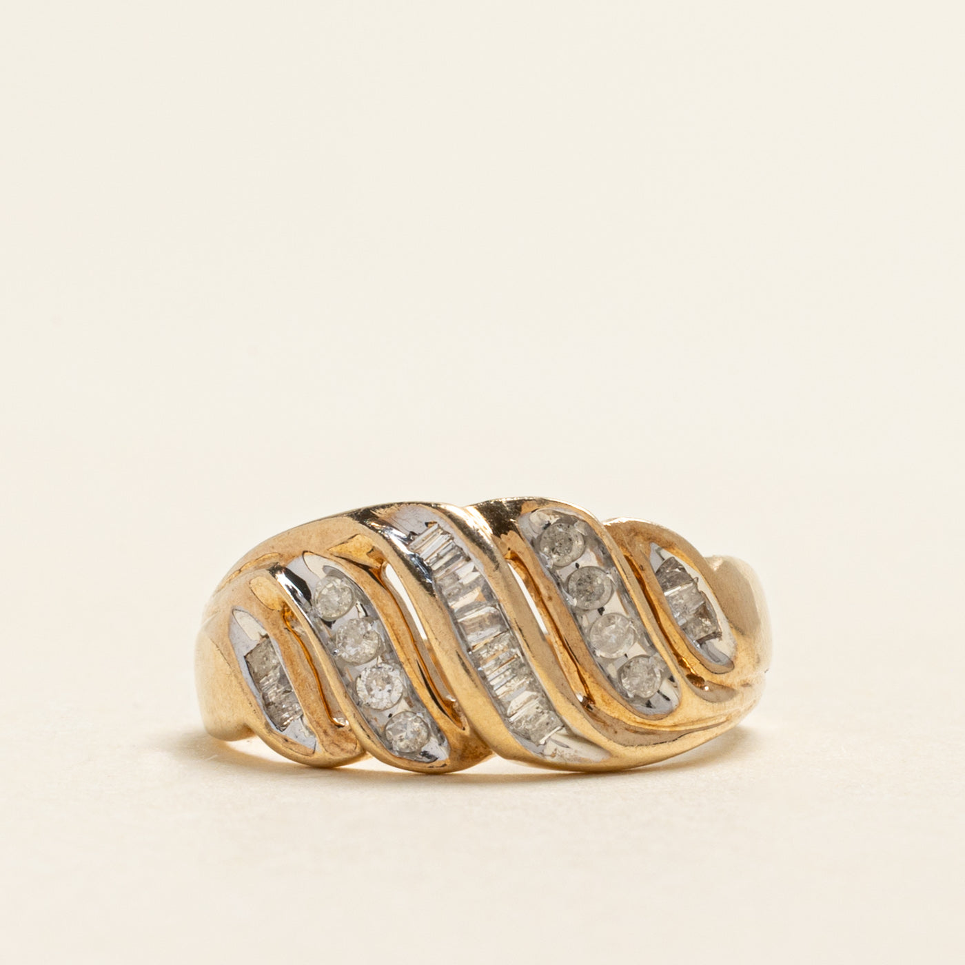 Mixed Cut Diamond Croissant Ring | 0.25ctw | SZ 7.25