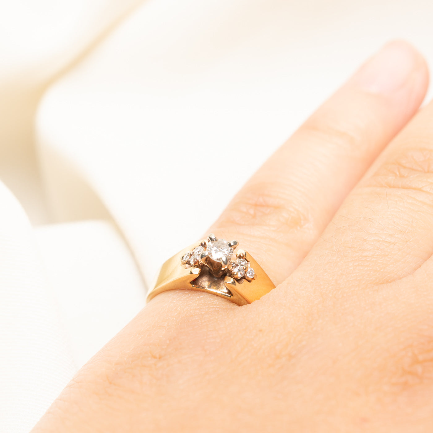 Yellow Gold Diamond Accented Ring | 0.23ctw | SZ 6.25