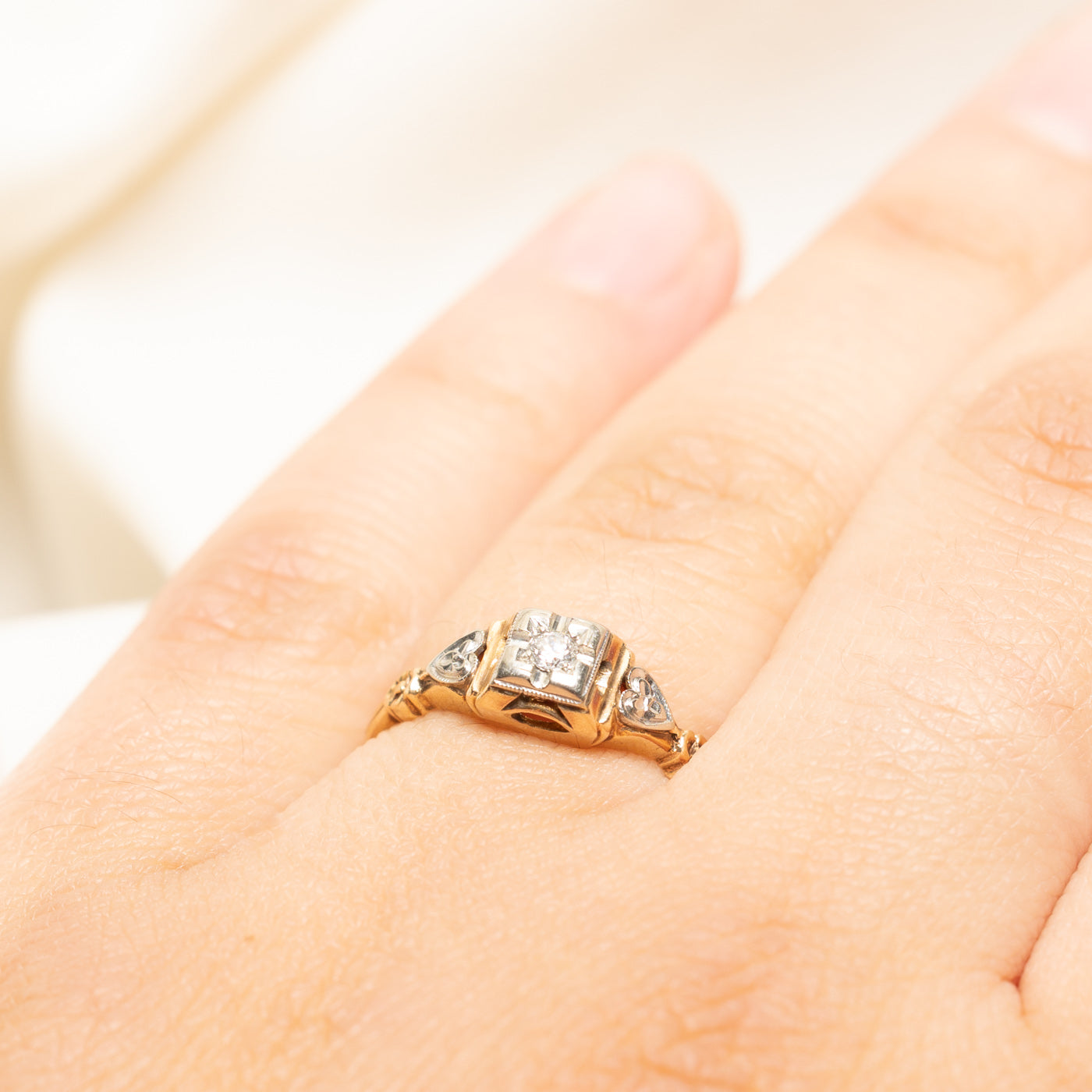 Vintage Canadian Diamond Heart Ring | 0.04ct | SZ 6.25
