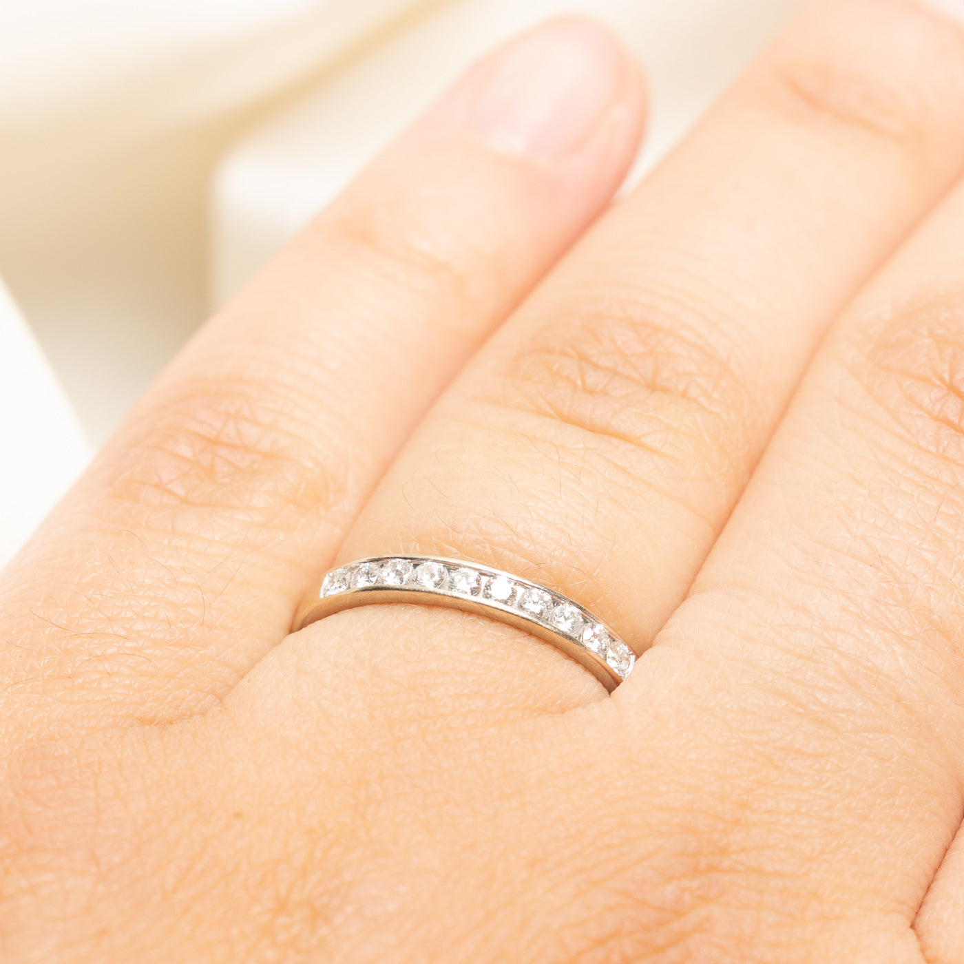 White Gold Semi Eternity Diamond Band | 0.25ctw | SZ 6.5