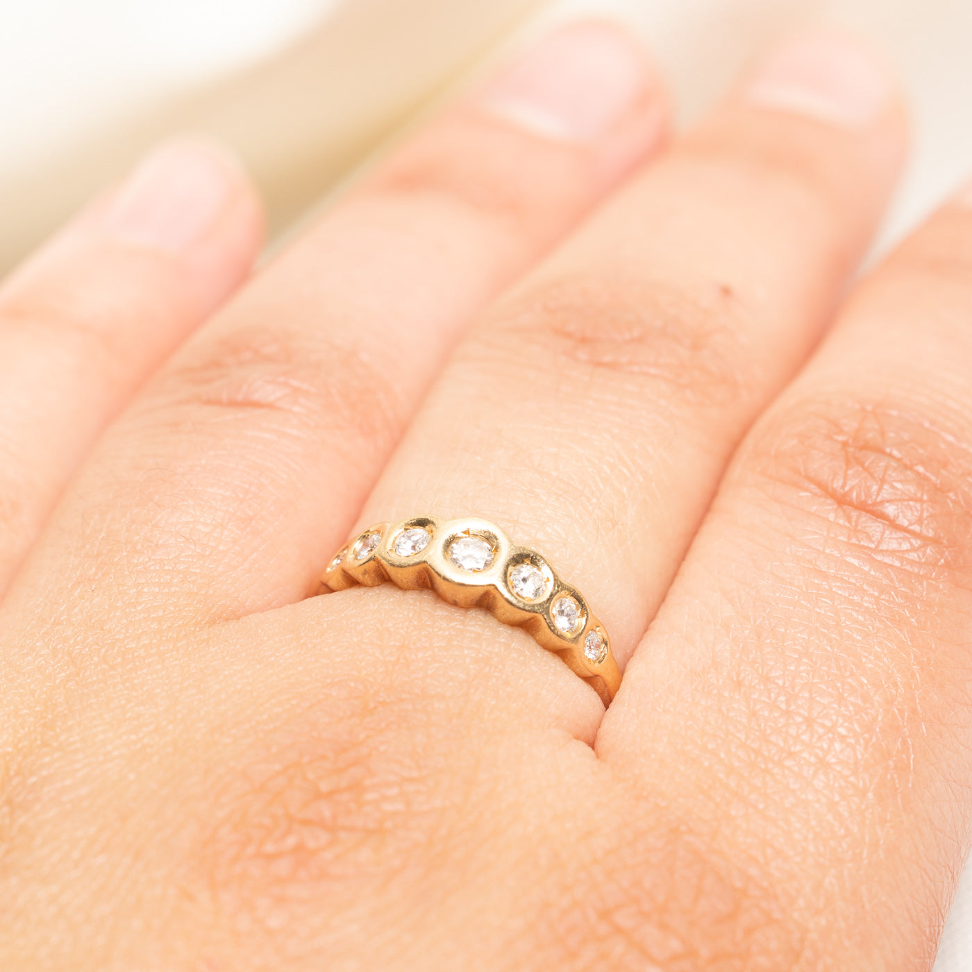 Bezel Set Semi Eternity Diamond Ring | 0.23ctw | SZ 8.25