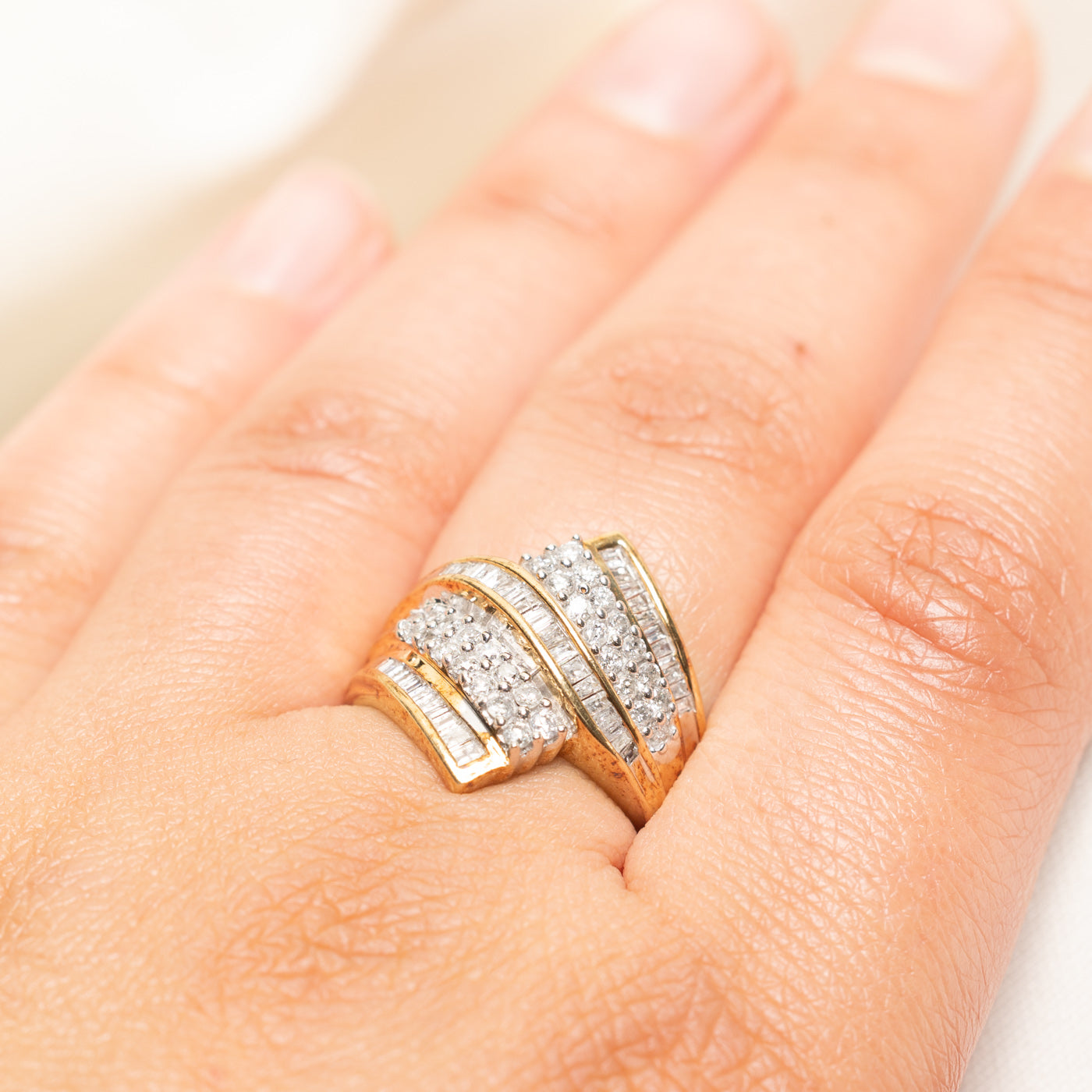 Multi Cut Diamond Waterfall Cocktail Ring | 0.80ctw | SZ 8