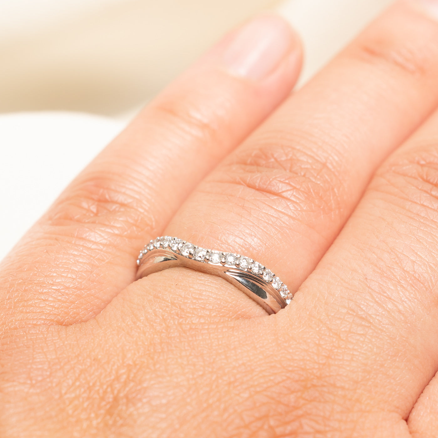 Semi Eternity Diamond Contour Ring | 0.23ctw