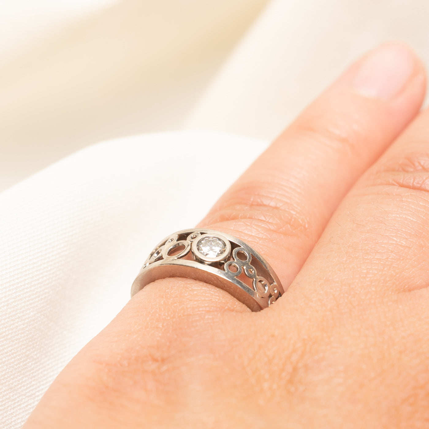 Bezel Set Diamond Openwork Ring | 0.20ct | SZ 5.5