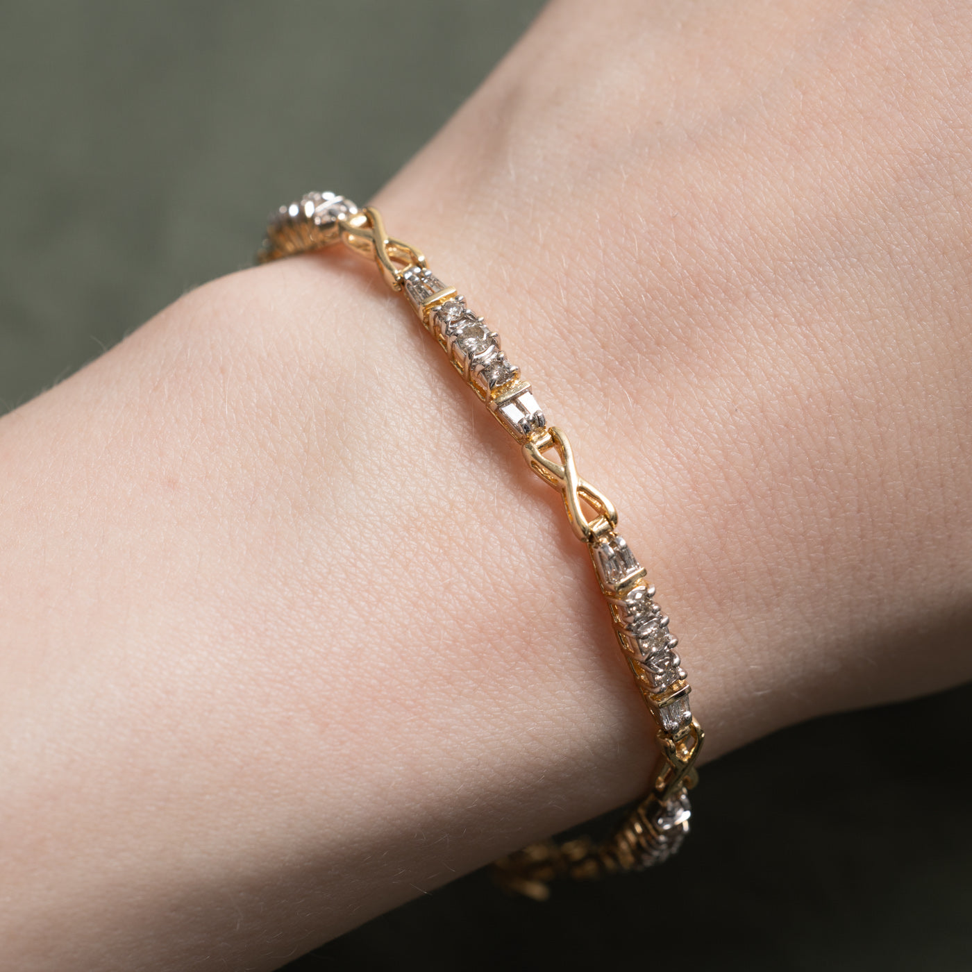 14K Multi Cut Diamond Geometric Tennis Bracelet | 1.00ctw | 7"