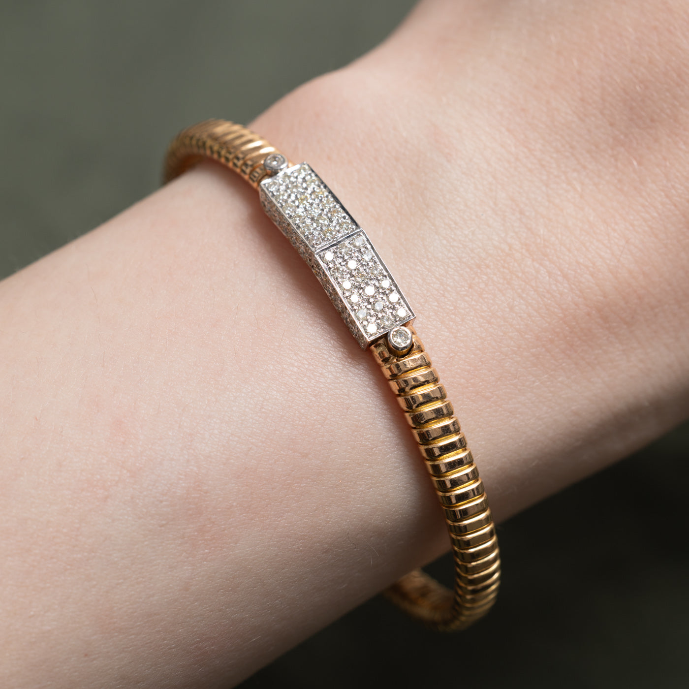 18K Diamond Bar Snake Chain Bracelet | 1.00ctw | 7.25"