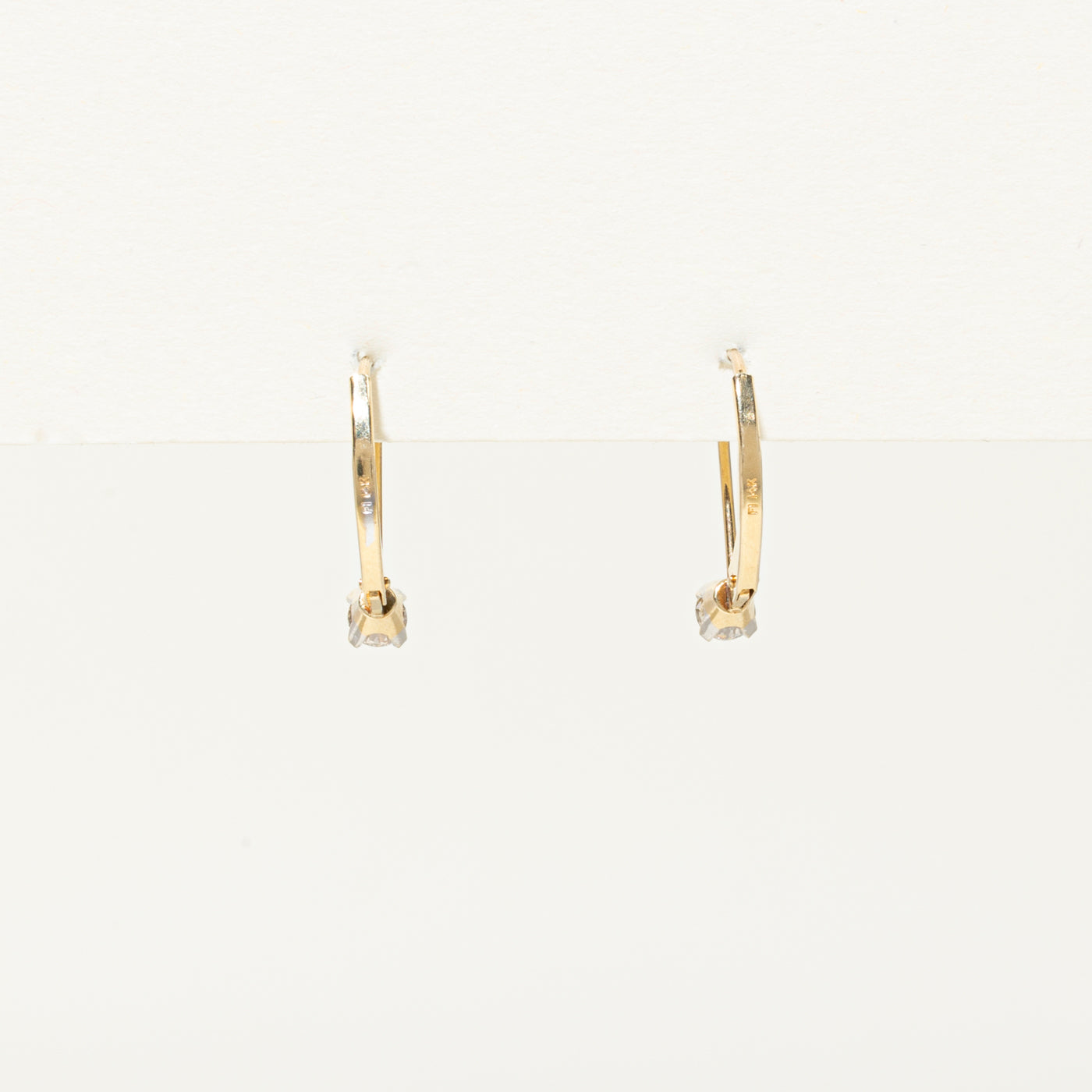 Boucles d'oreilles pendantes solitaire en diamant | 0,25 ct