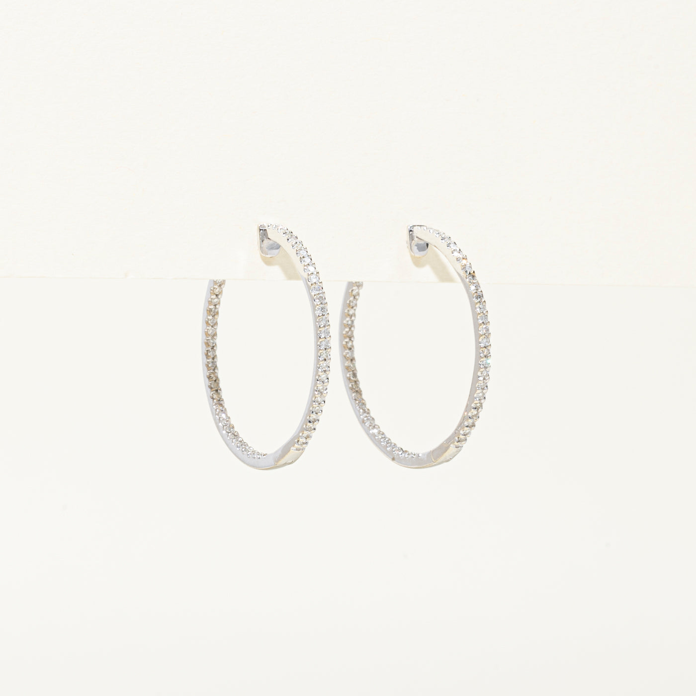 Eternity Diamond Hoop Earrings | 0.5ctw | 28mm