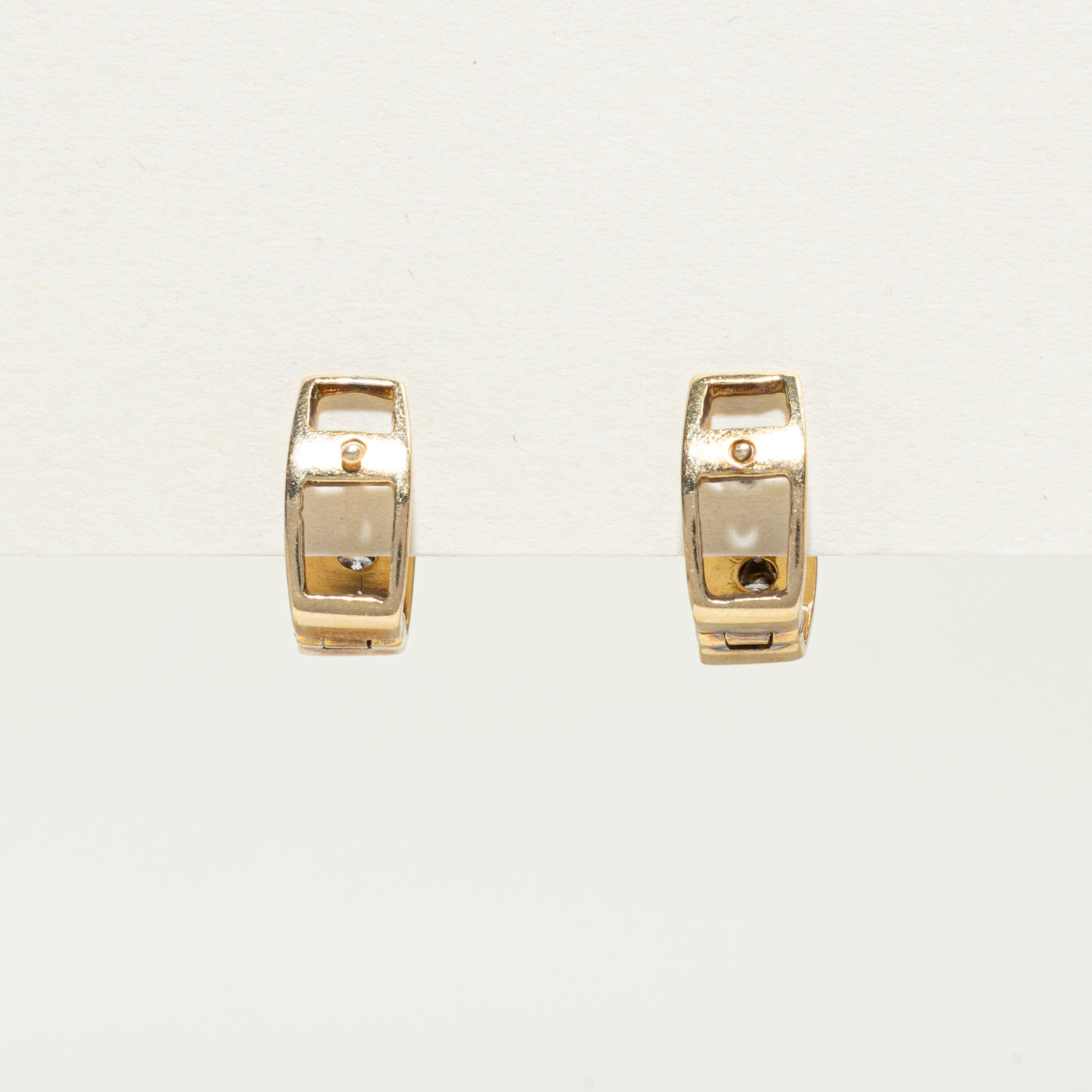 Two Stone Diamond Infinity Huggie Earrings | 0.2ctw