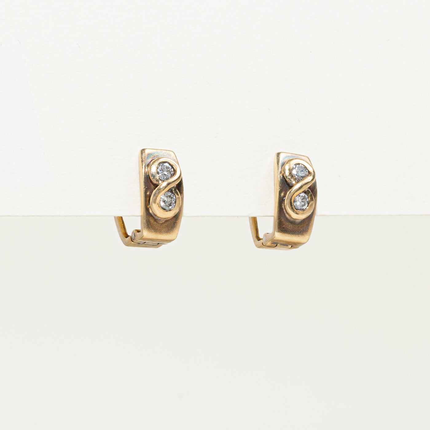 Two Stone Diamond Infinity Huggie Earrings | 0.2ctw