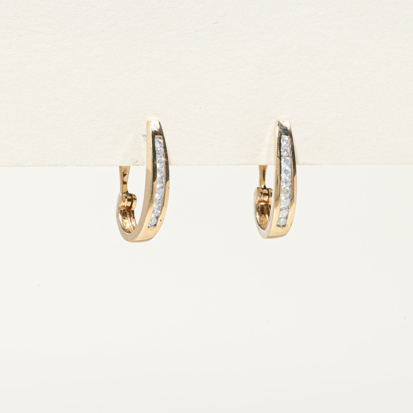 Channel Set Diamond Lachback Earrings | 0.2ctw