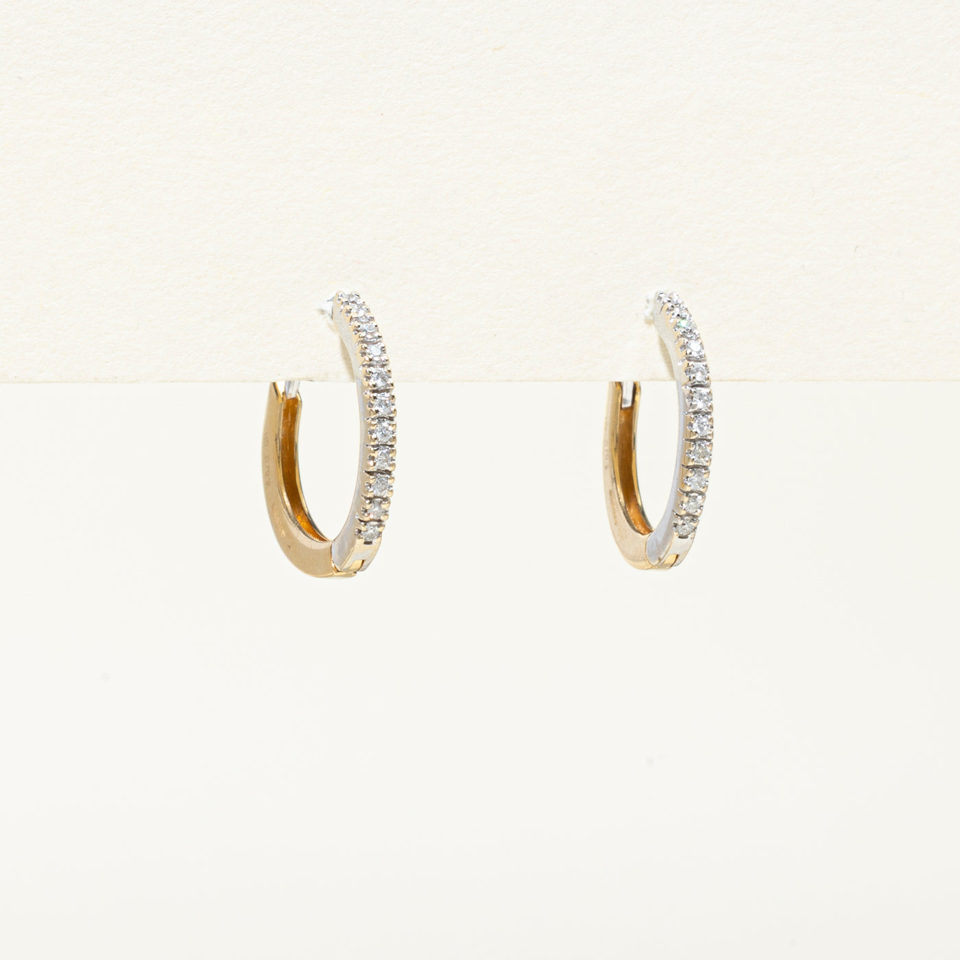 Pave Set Diamond Hoop Earrings | 0.09ctw