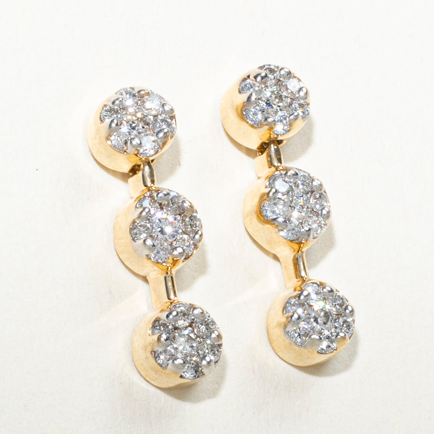 Diamond Cluster Drop Earrings | 0.5ctw