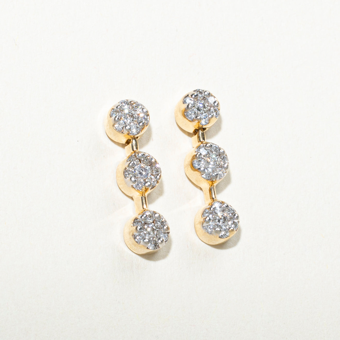 Diamond Cluster Drop Earrings | 0.5ctw