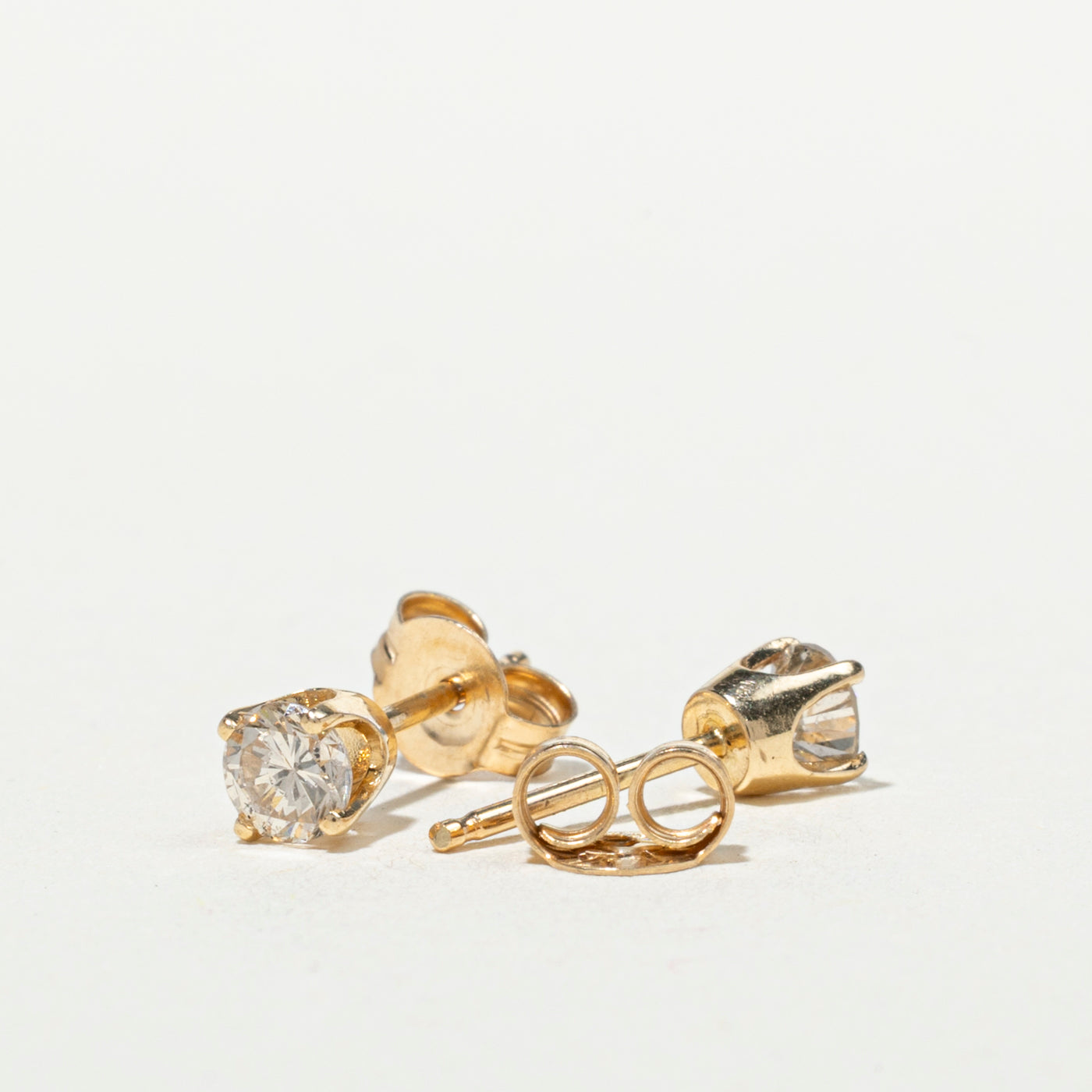 14k Diamond Solitaire Stud Earrings | 0.36ctw