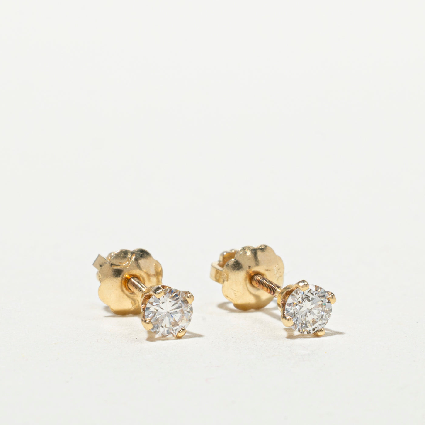 Boucles d'oreilles solitaire en diamant | 0,25 ct