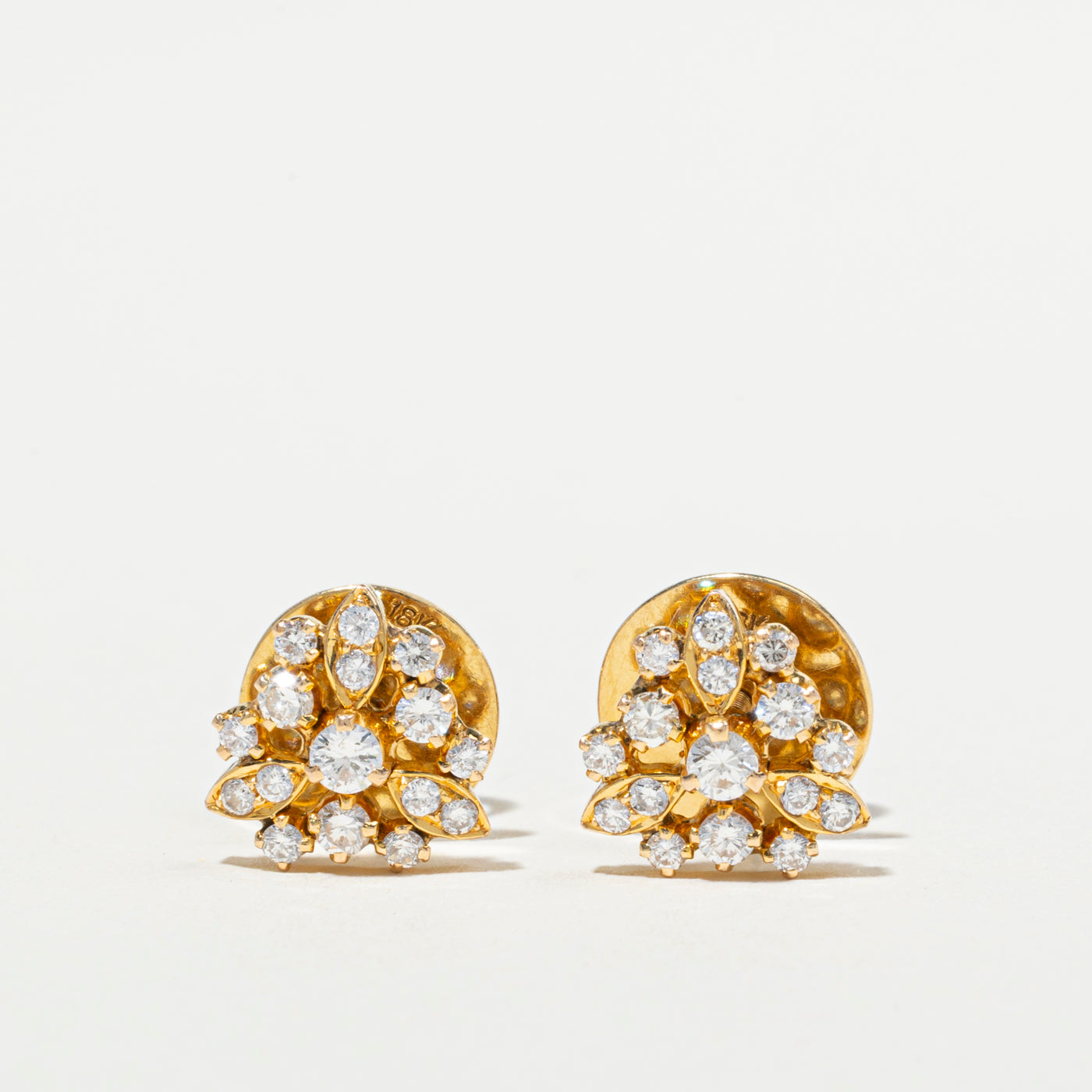 18k Diamond Cluster Stud Earrings | 0.5ctw