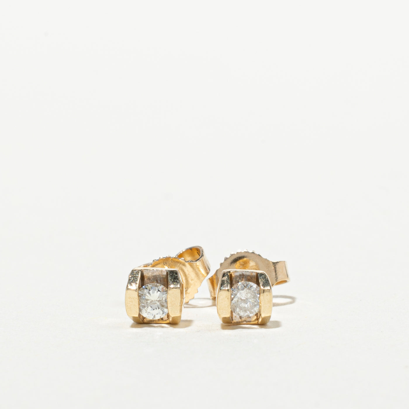 14k Tension Set Diamond Stud Earrings | 0.14ctw