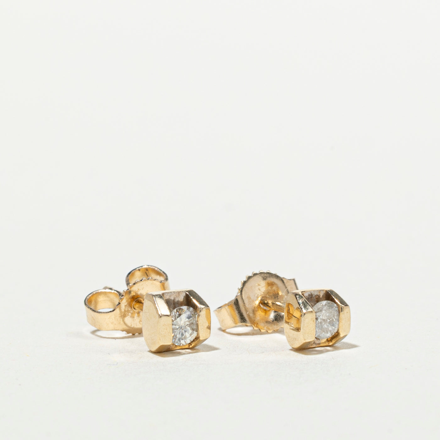 14k Tension Set Diamond Stud Earrings | 0.14ctw