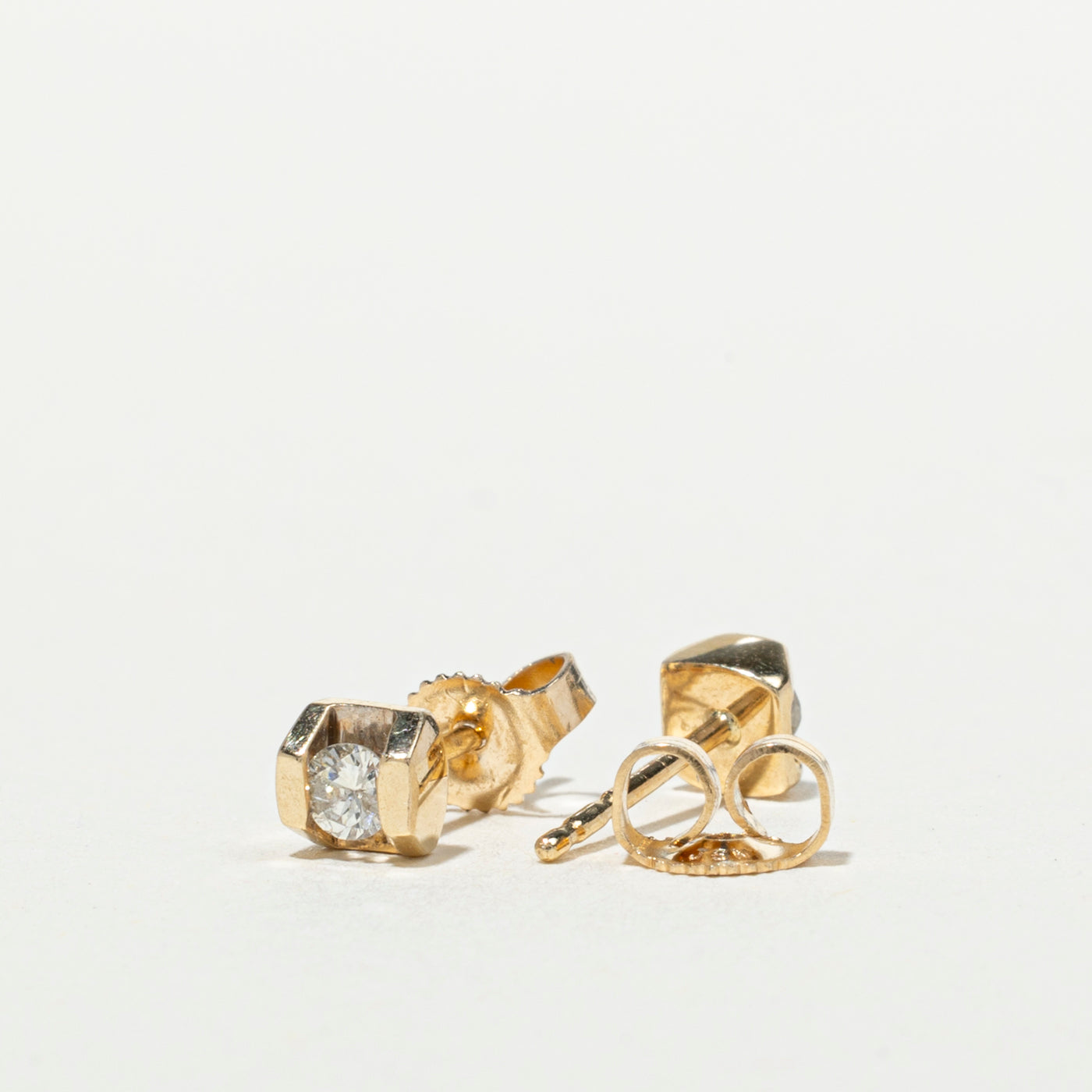 14k Tension Set Diamond Stud Earrings | 0.14ctw