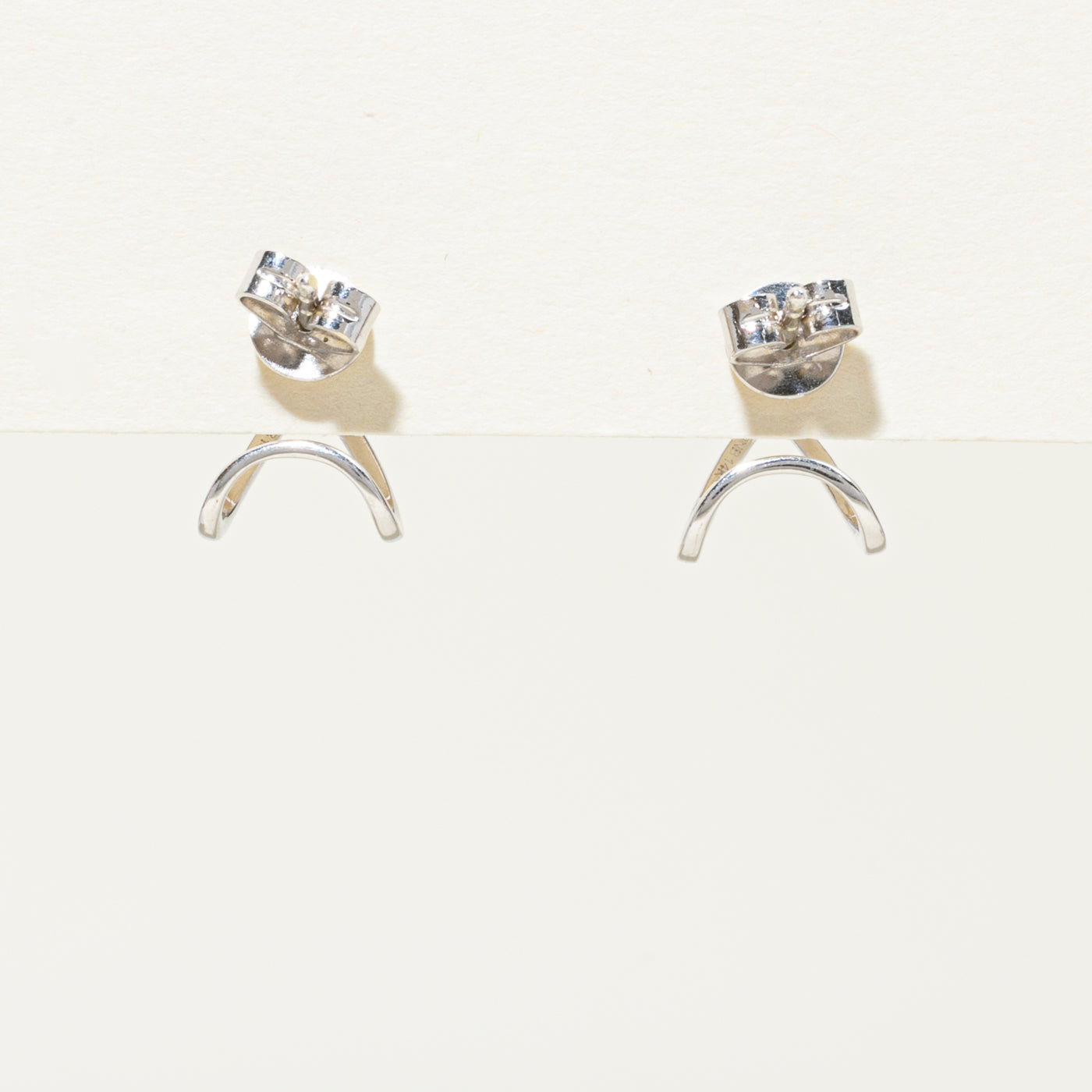 Boucles d'oreilles pendantes serties de diamants en or 14 carats | 0,12 ct au total