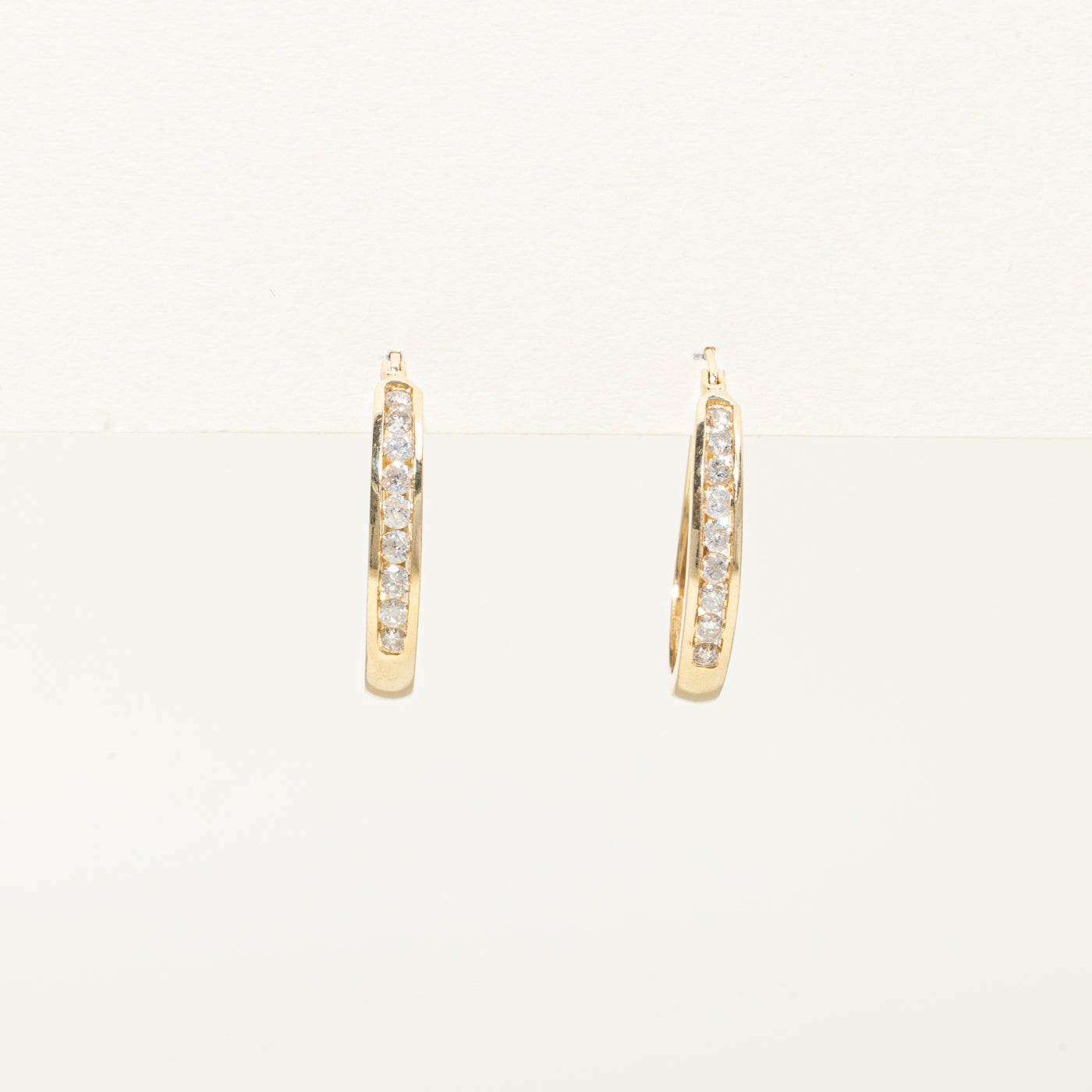 Channel Set Diamond Hoop Earrings | 0.5ctw