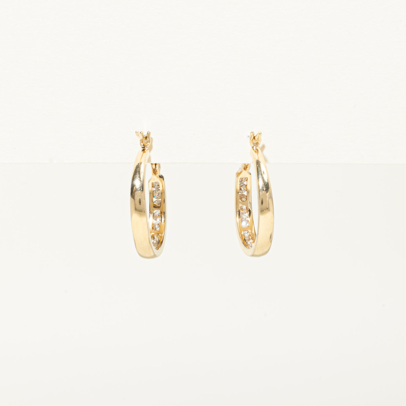 Channel Set Diamond Hoop Earrings | 0.5ctw