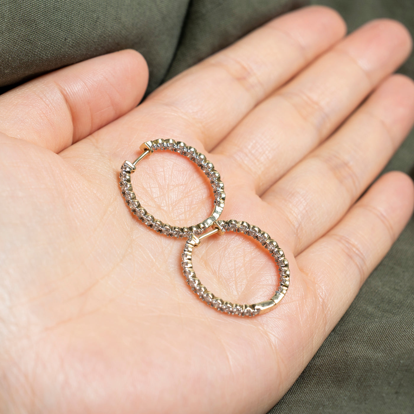 Eternity Diamond Hoop Earrings | 0.96ctw | 22mm