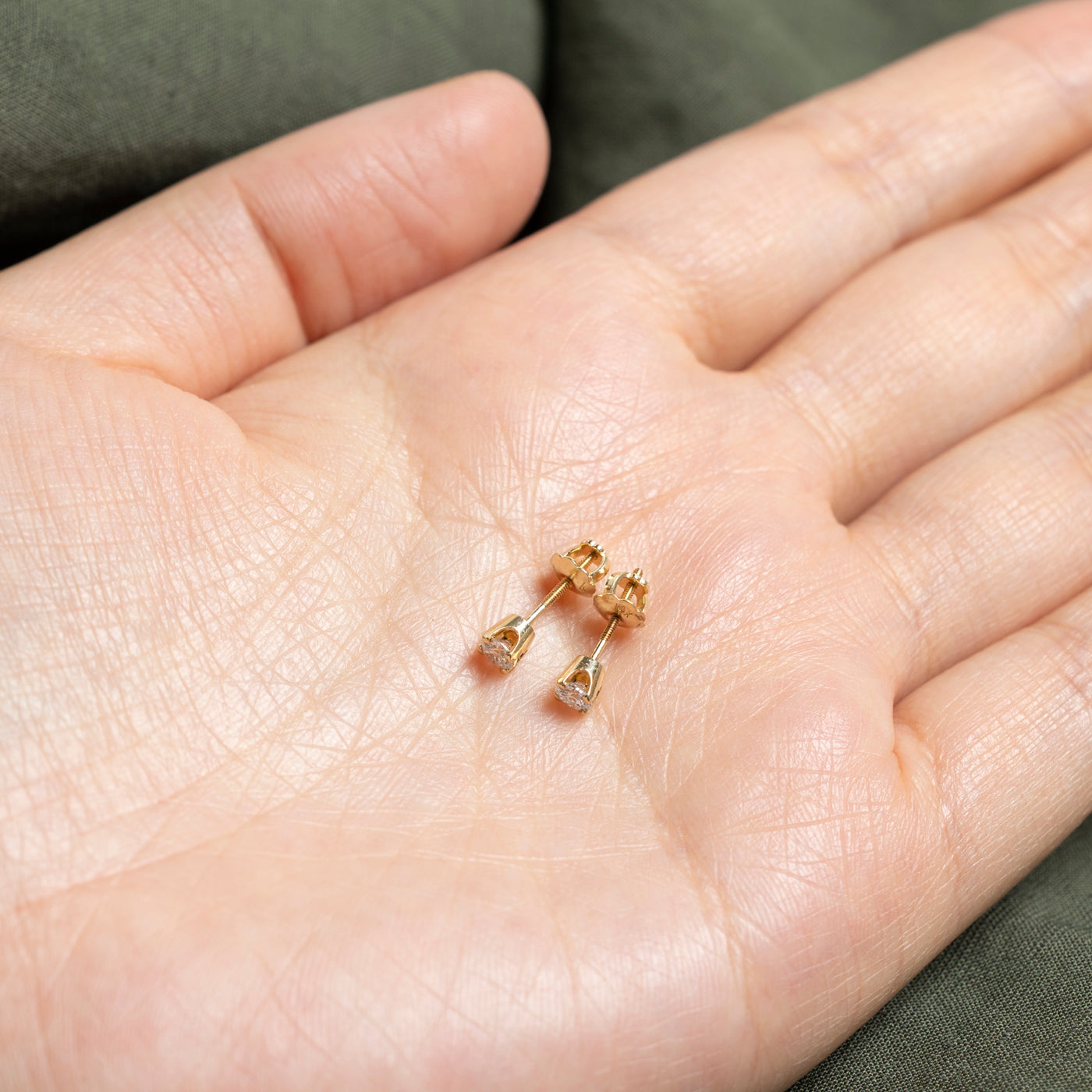 14k Diamond Solitaire Stud Earrings | 0.26ctw