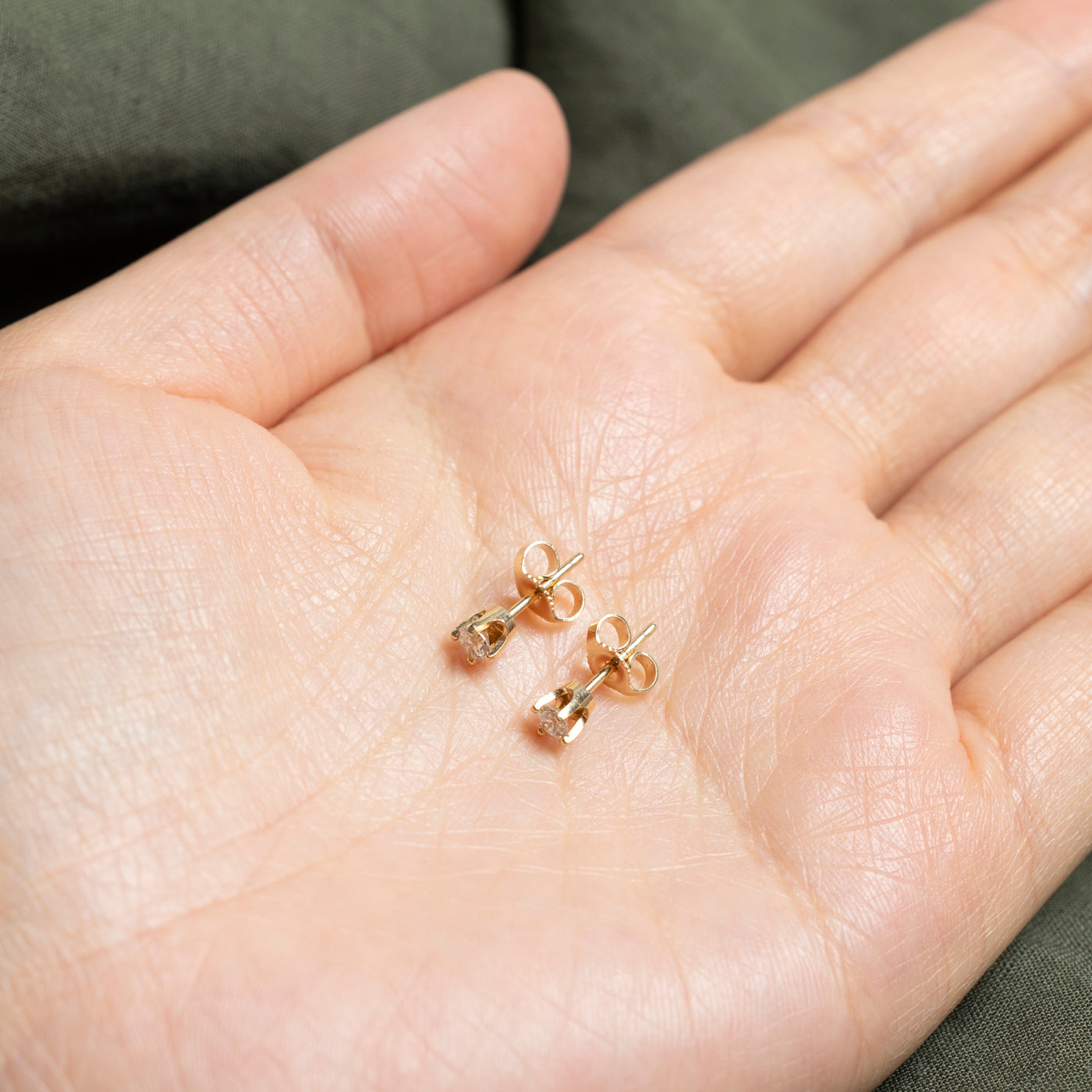 Boucles d'oreilles solitaire en diamant | 0,25 ct