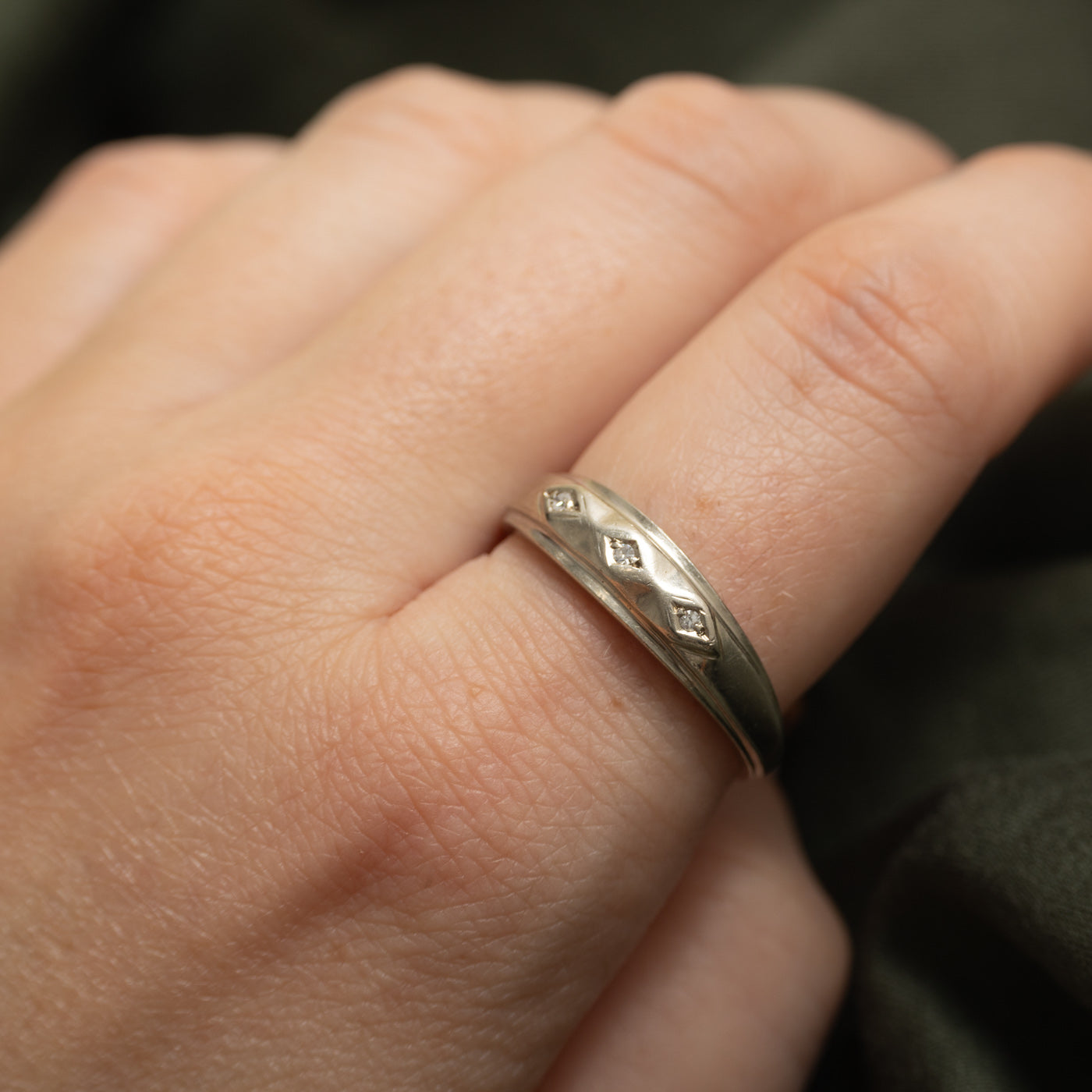 Three Stone Diamond Band | 0.04ctw | SZ 10.75