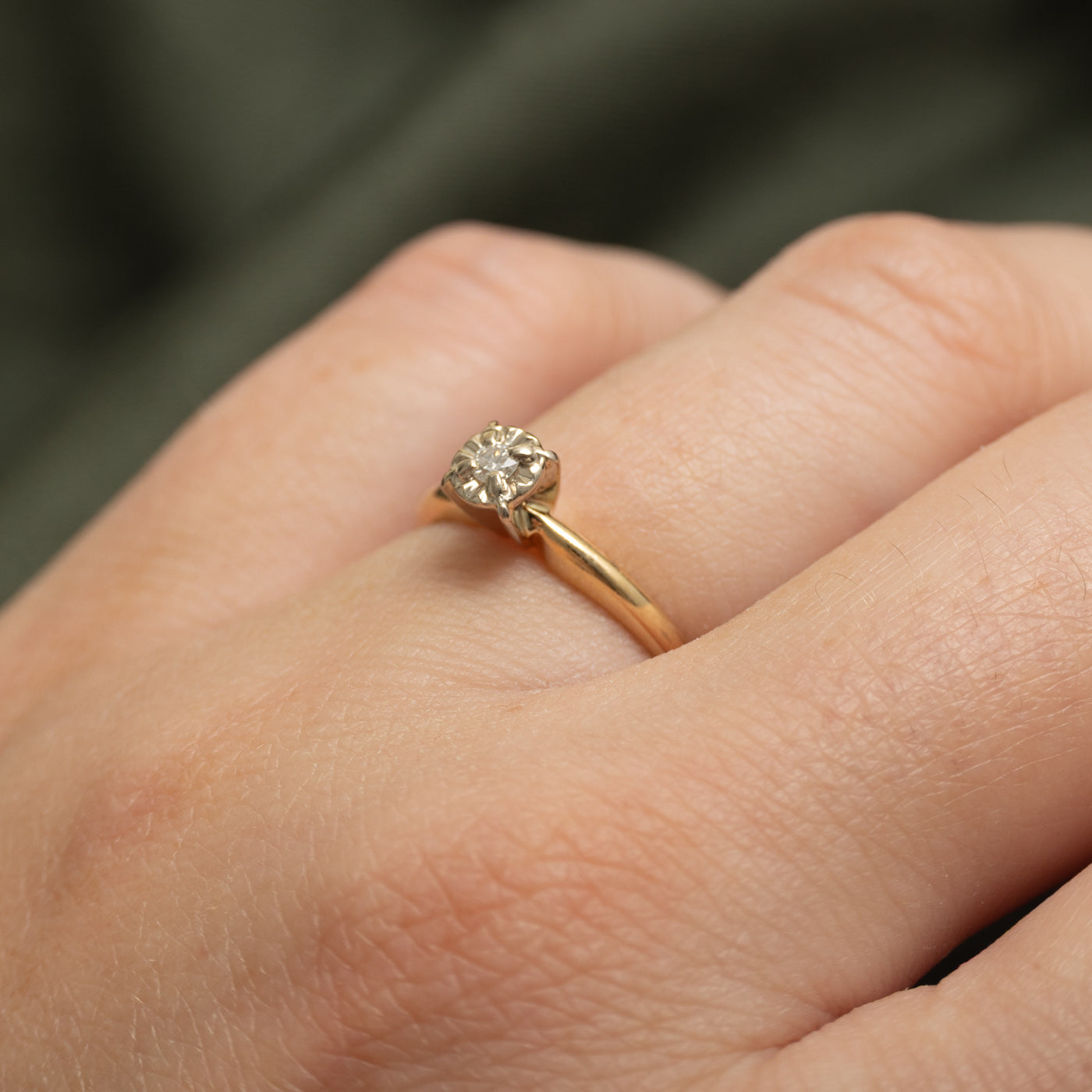 Illusion Set Solitaire Diamond Ring | 0.04ct | SZ 5