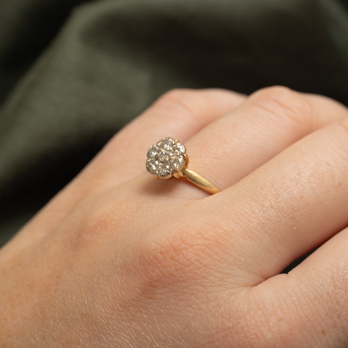 High Set Diamond Daisy Ring | 0.39ctw | SZ 8.75