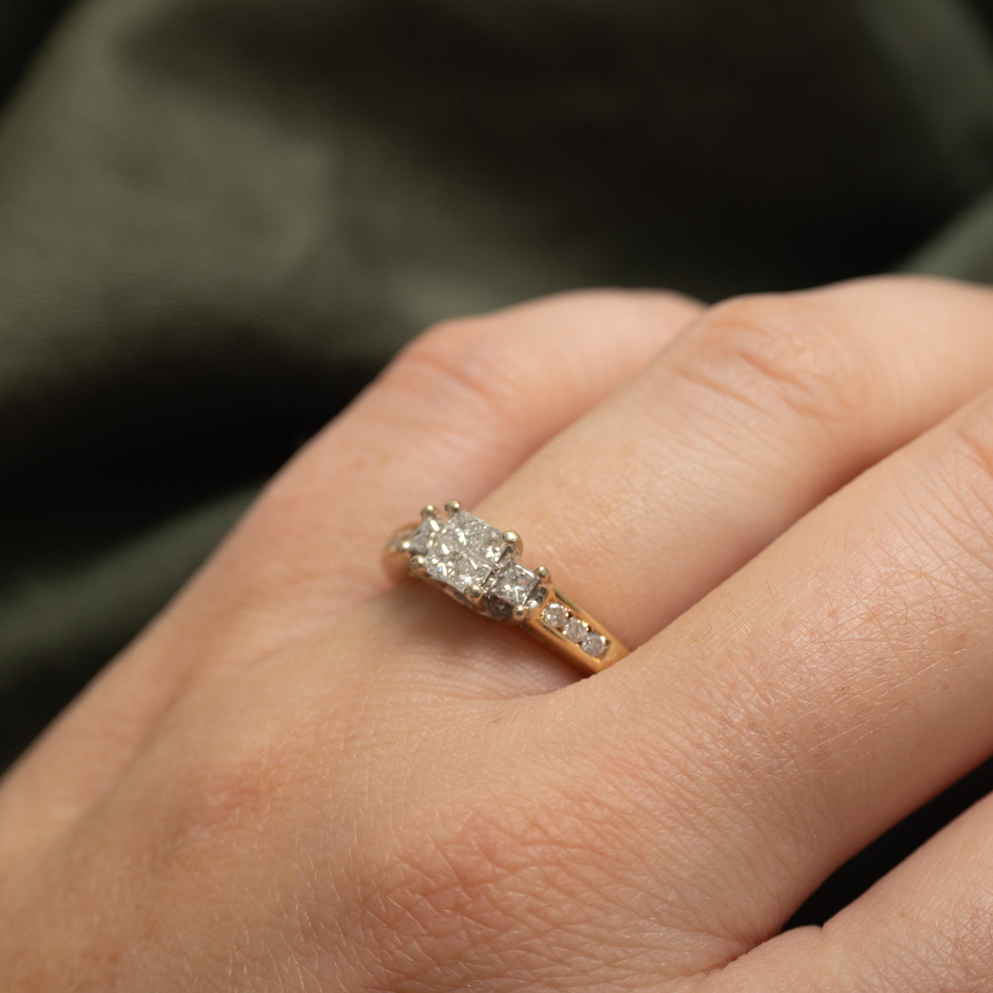 Illusion Set Princess Cut Diamond Accented Ring | 0.50ctw | SZ 7