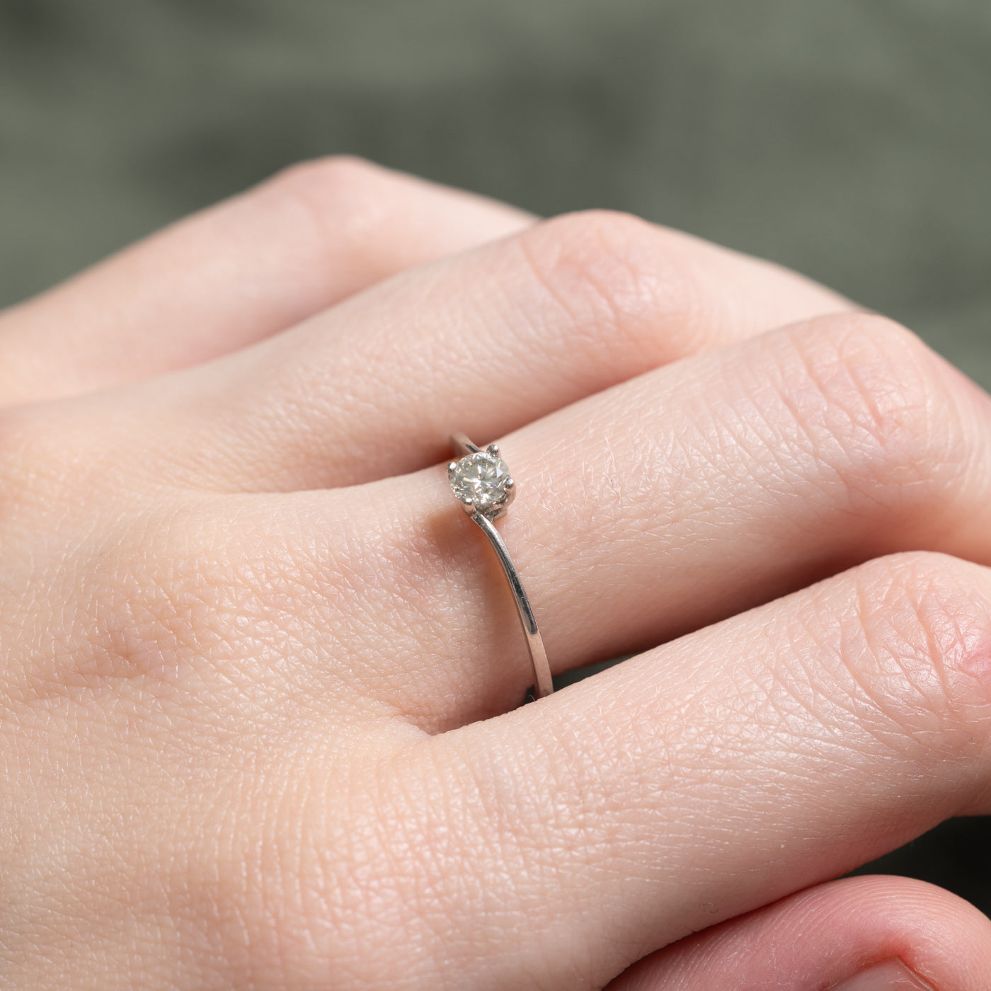 950 Platinum Solitaire Diamond Bypass Ring | 0.23ct | SZ 6.5