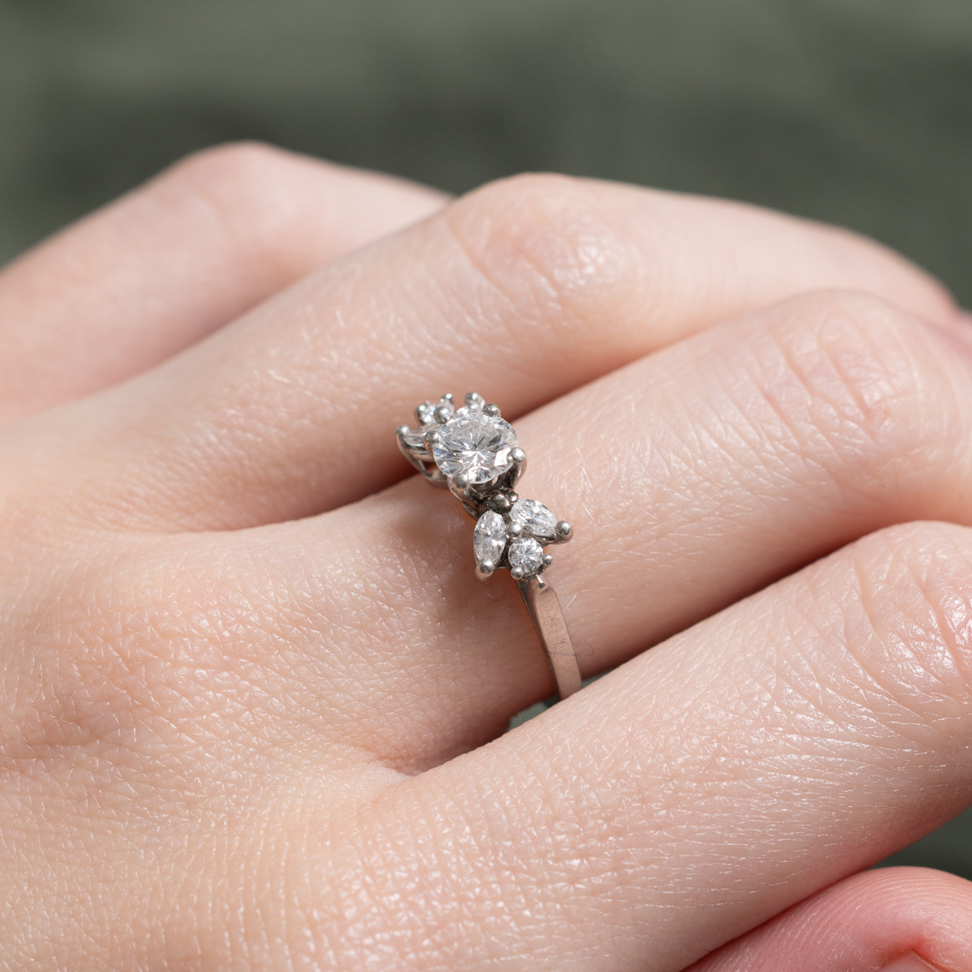 900 Platinum Basket Set Diamond Ring | 0.74ctw | SZ 5.5