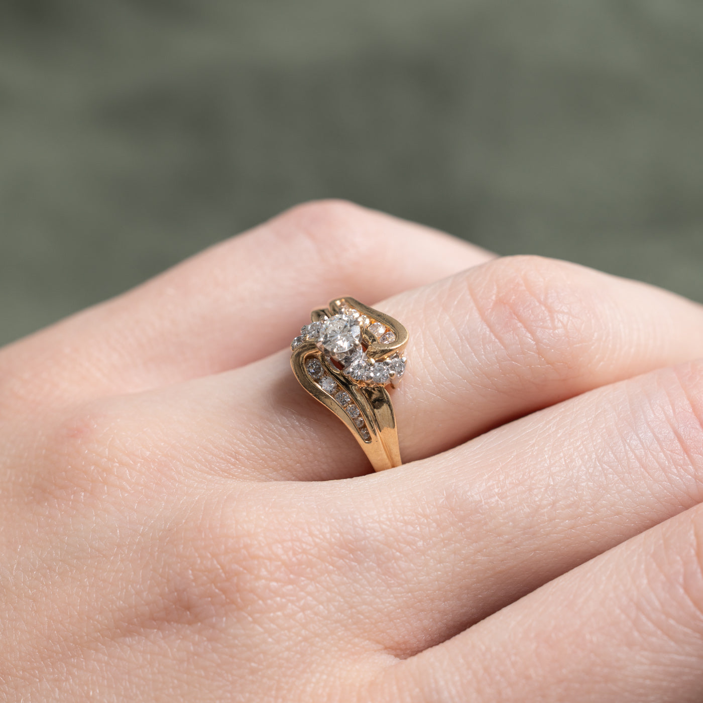 Diamond Waterfall Bypass Ring | 0.48ctw | SZ 4.25