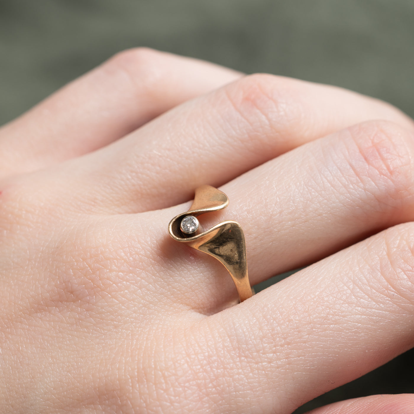 Bezel Set Diamond Abstract Ring | 0.06ct | SZ 9.25