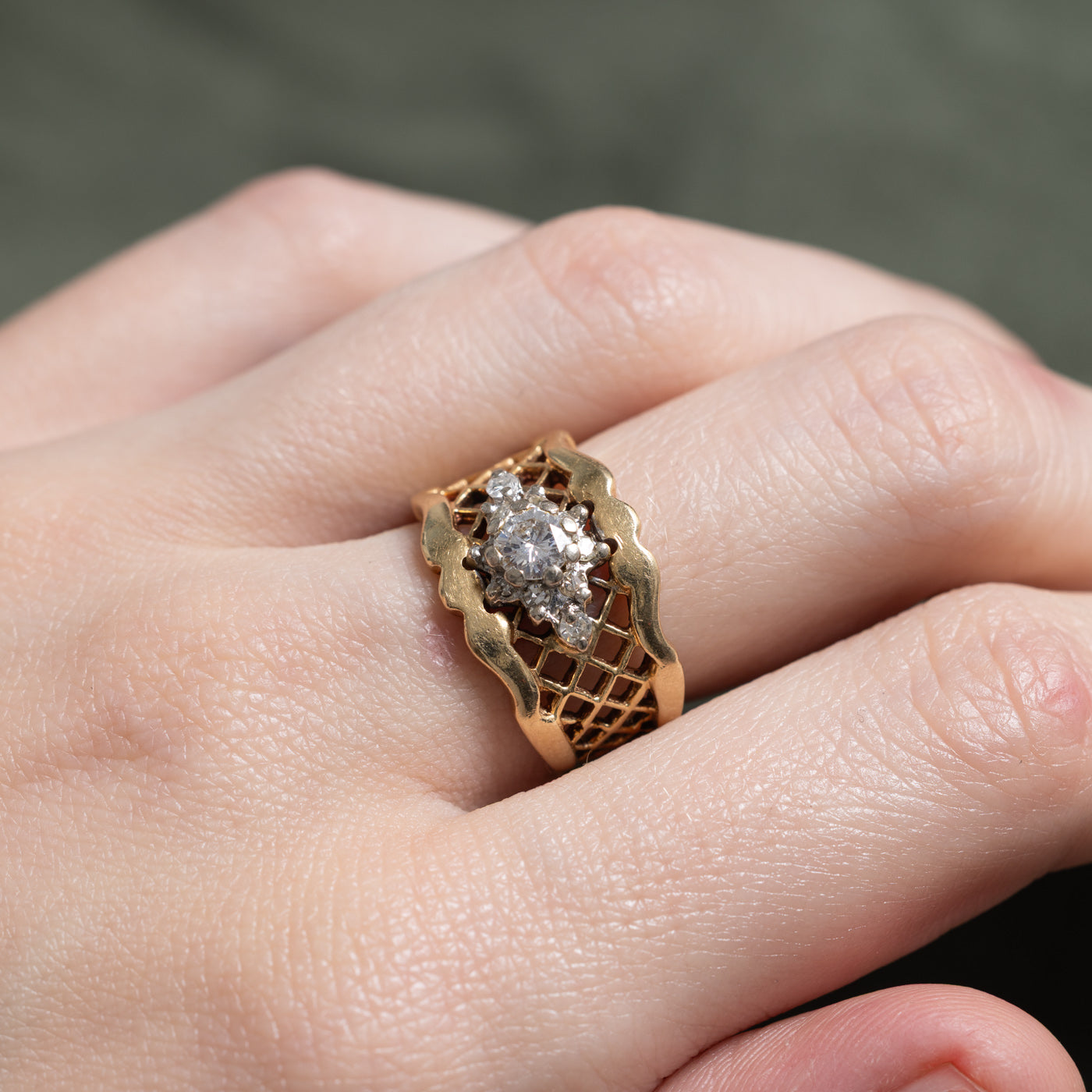 Diamond Petal Halo Openwork Ring | 0.53ct | SZ 6.5