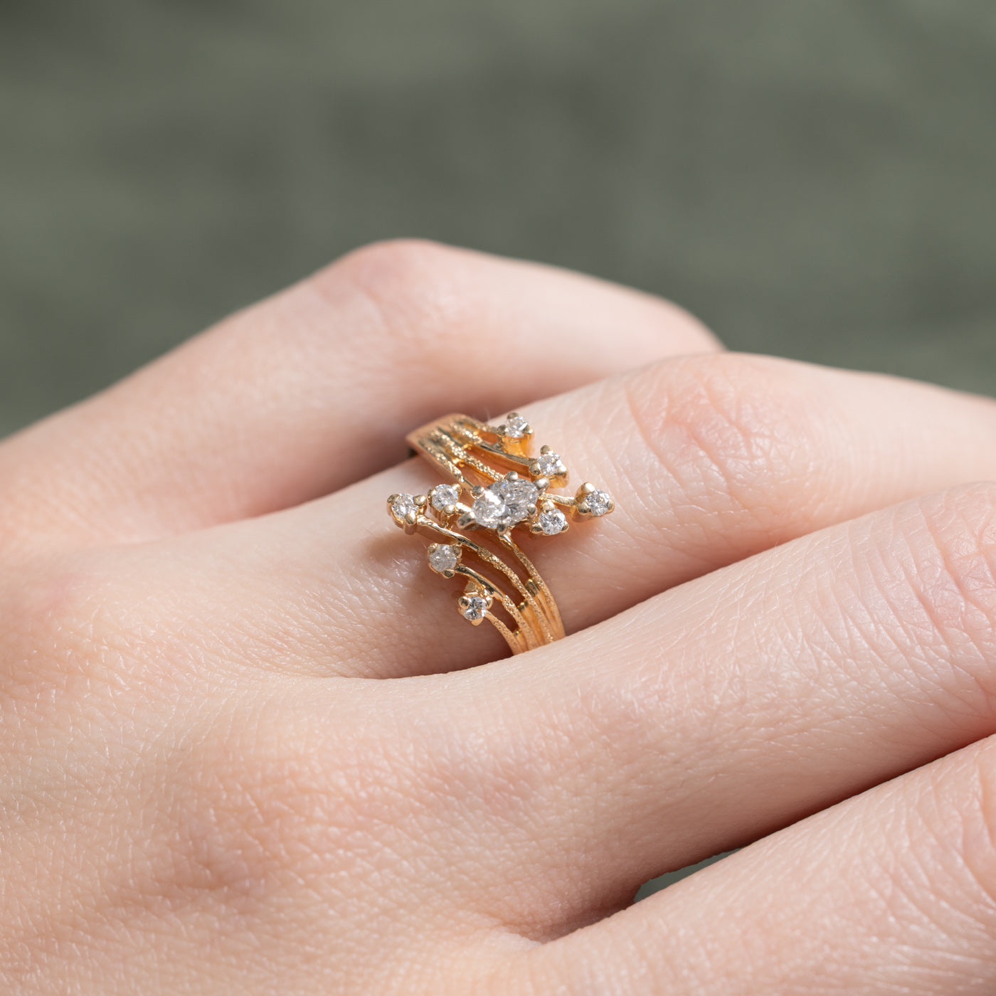 Marquise Cut Diamond Openwork Bypass Ring | 0.37ctw | SZ 5.25