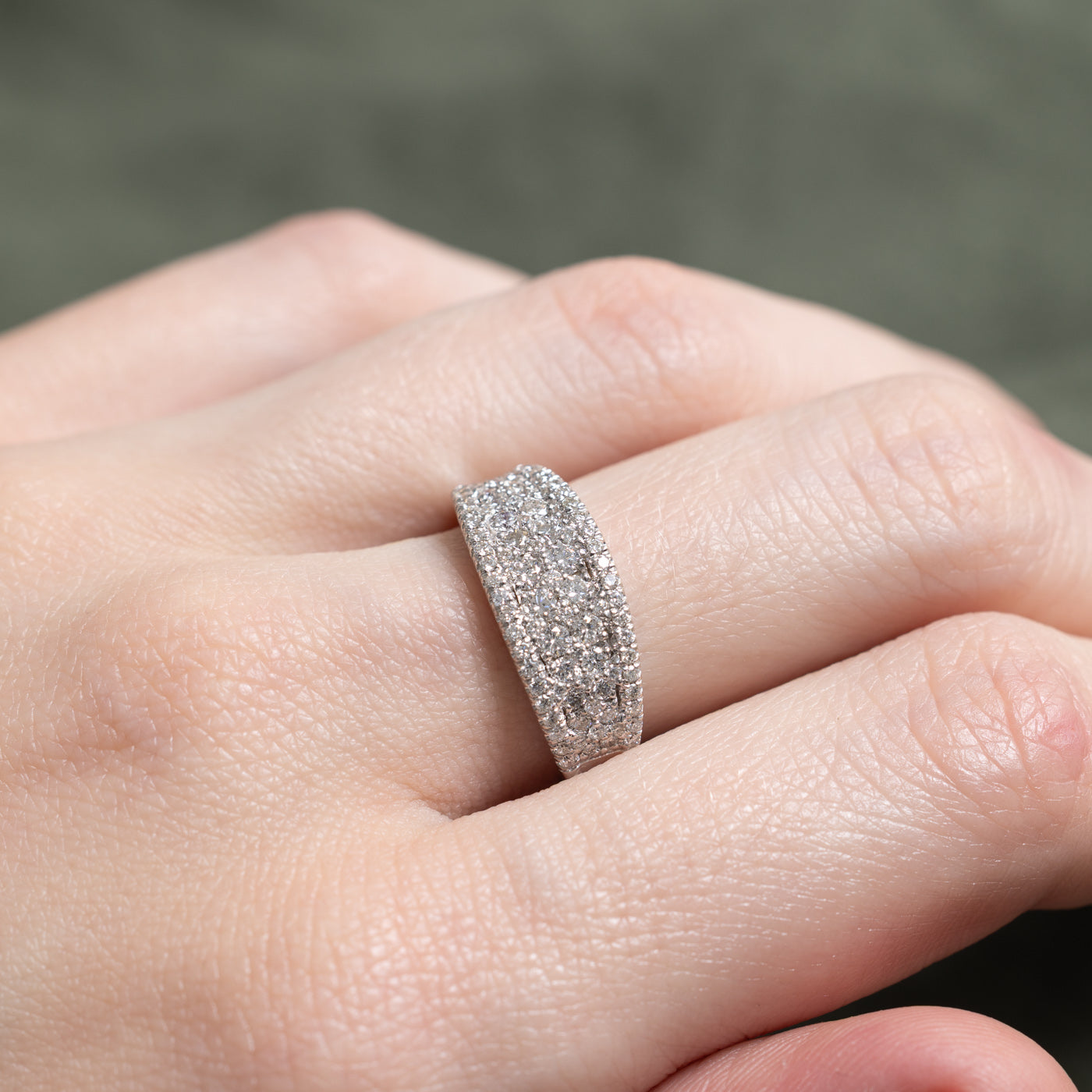 Pave Set Diamond Tapered Ring | 1.00ctw | SZ 6.25