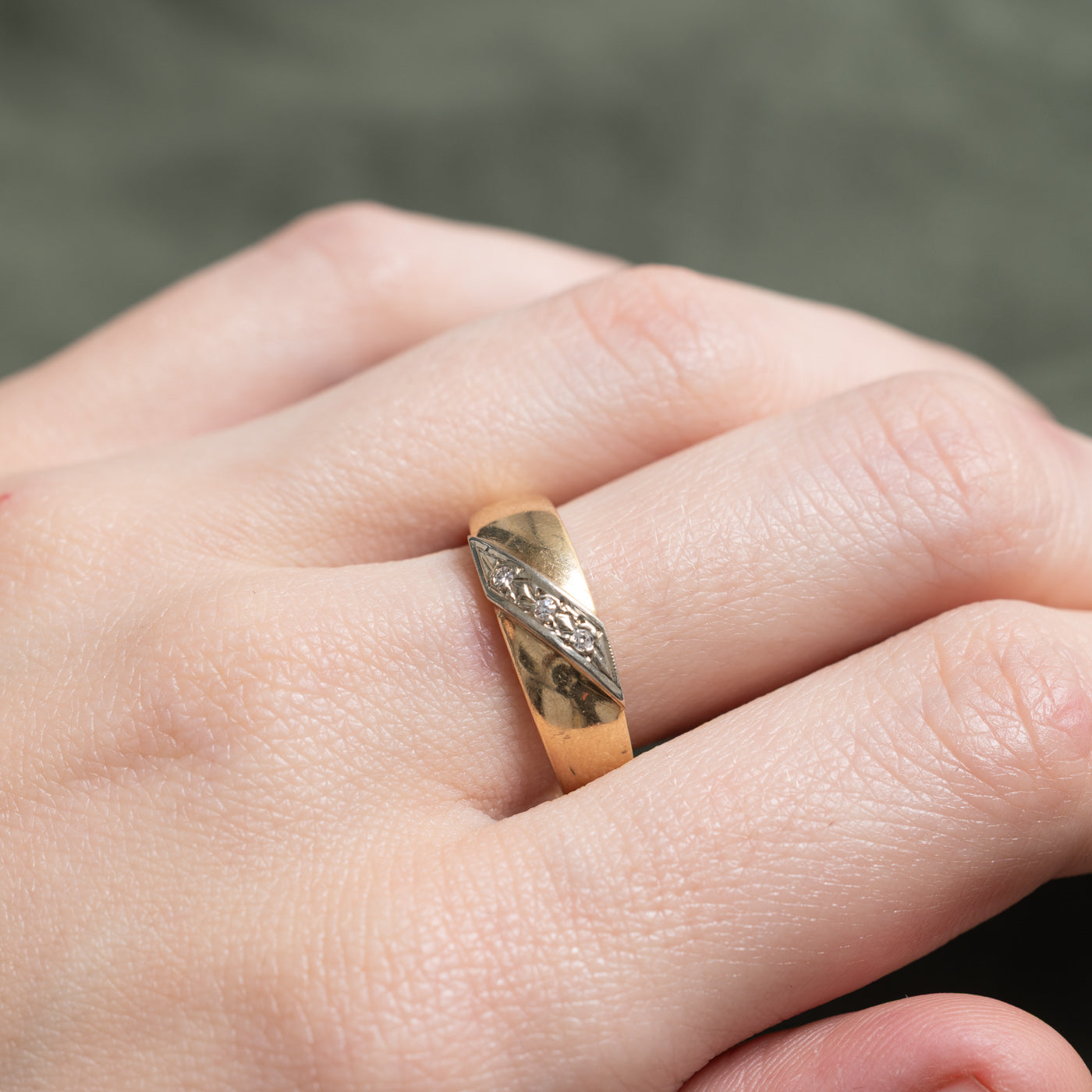 Diagonal Set Diamond Band | 0.05ctw | SZ 8