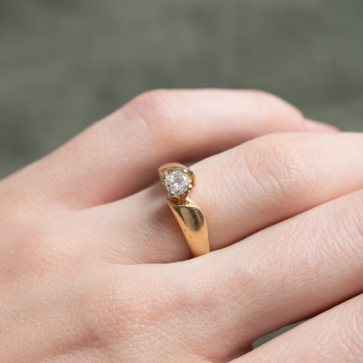 Solitaire High Set Diamond Ring | 0.26ct | SZ 5