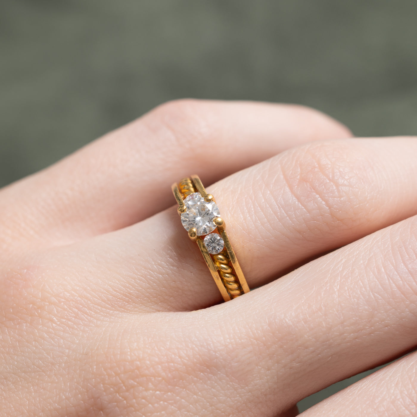 22k Diamond Rope Ring | 0.77ctw | SZ 5.5