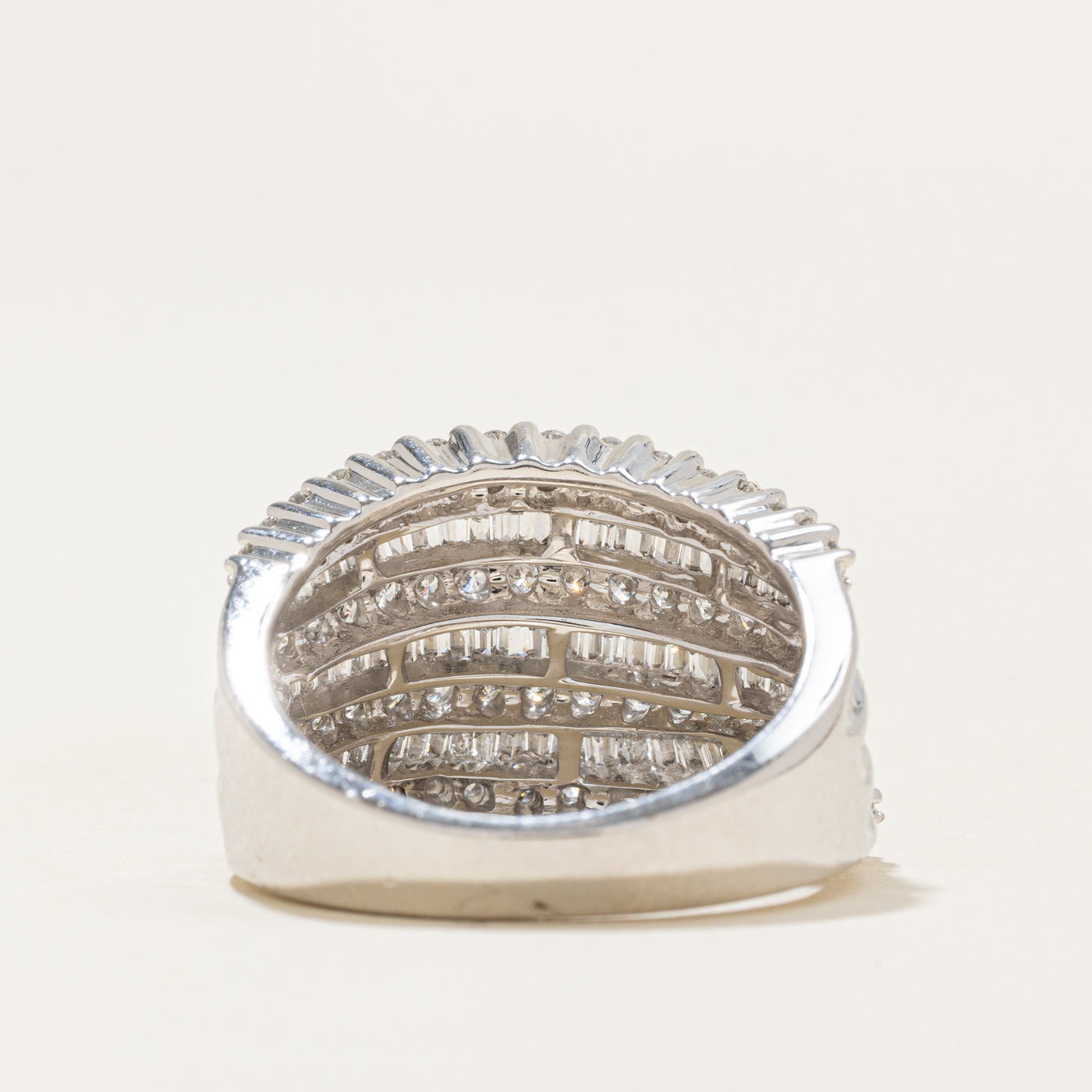 Multi Row Diamond Wave Cocktail Ring | 2ctw | SZ 7.75 |