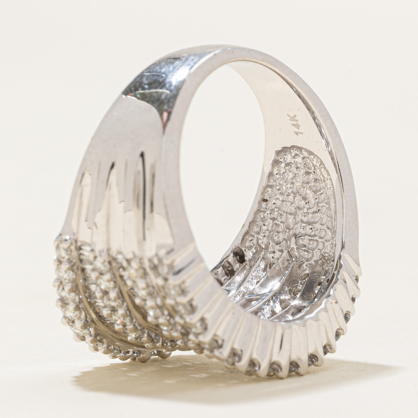 Multi Row Diamond Wave Cocktail Ring | 2ctw | SZ 7.75 |